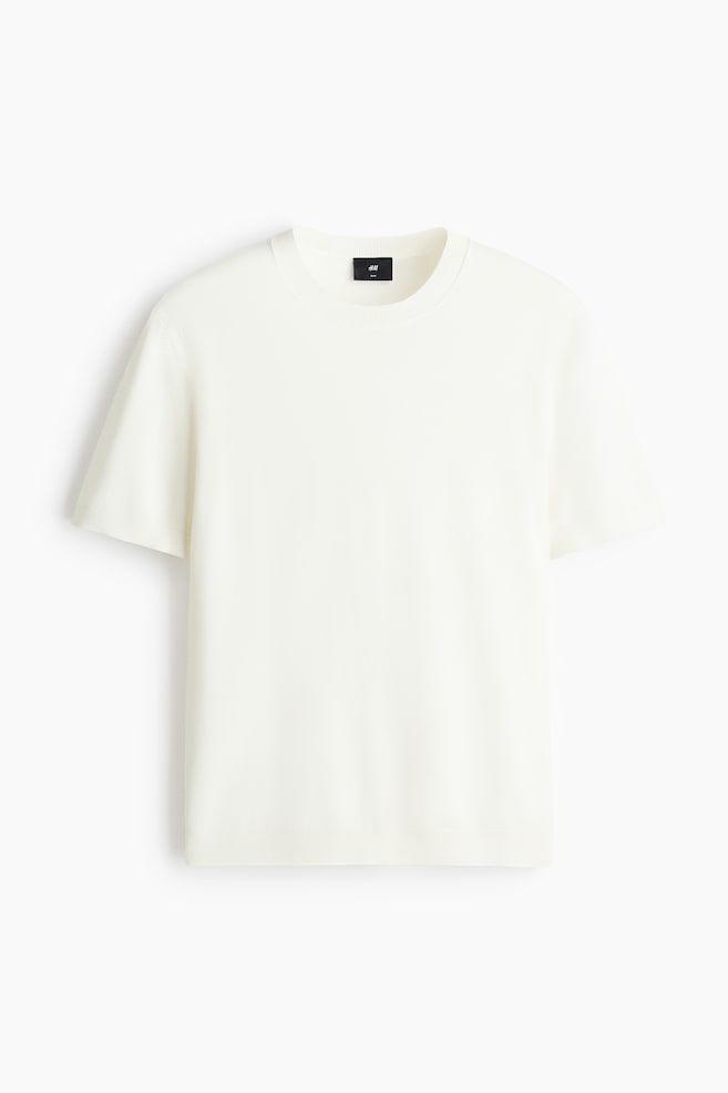 Slim-Fit Knit T-Shirt - White/Black/Dark blue/Beige - 1