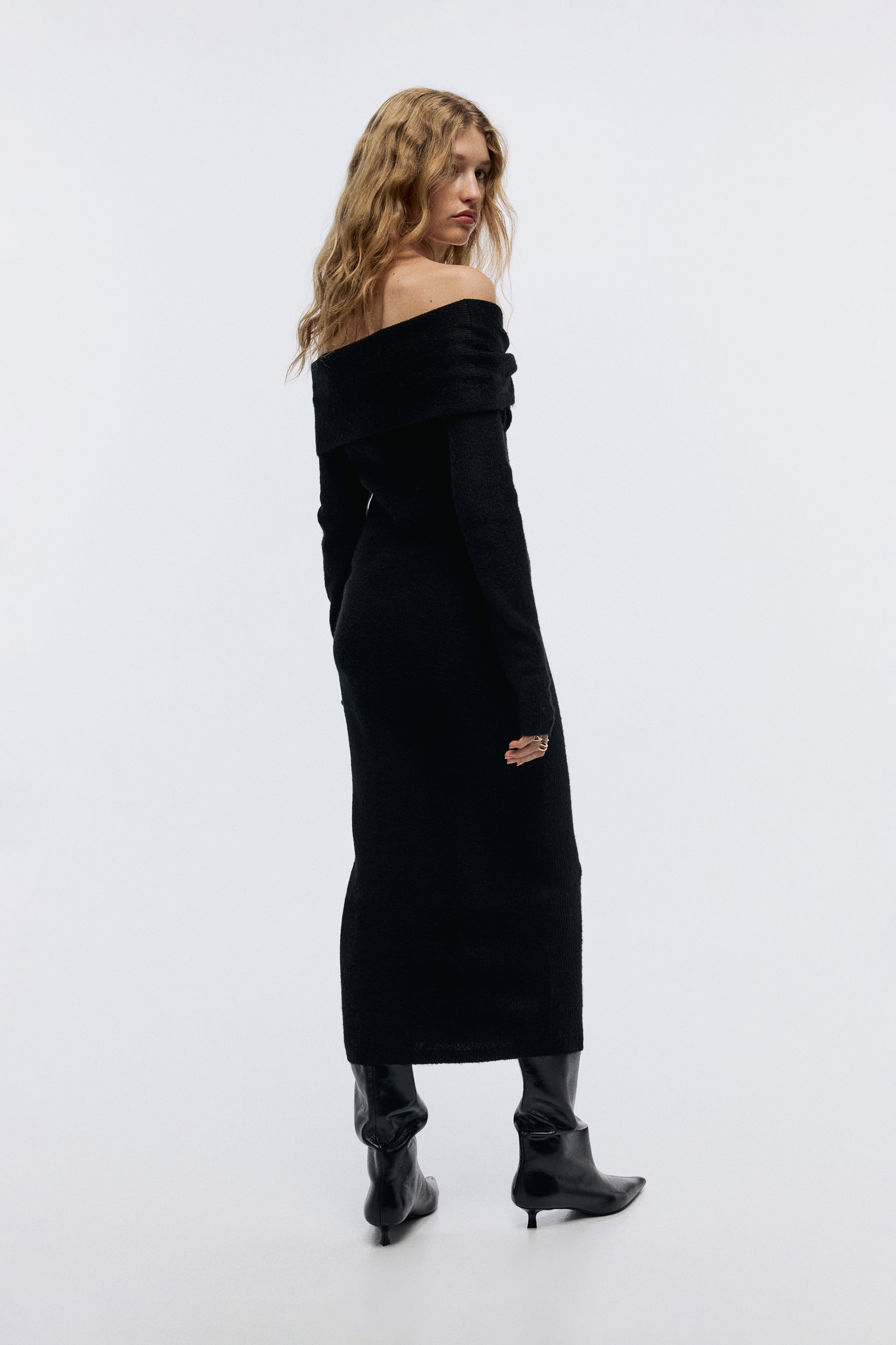 knit flared dress Voodoo Vixen Textured Knit 60's Flare Dress Dark Green main image 0