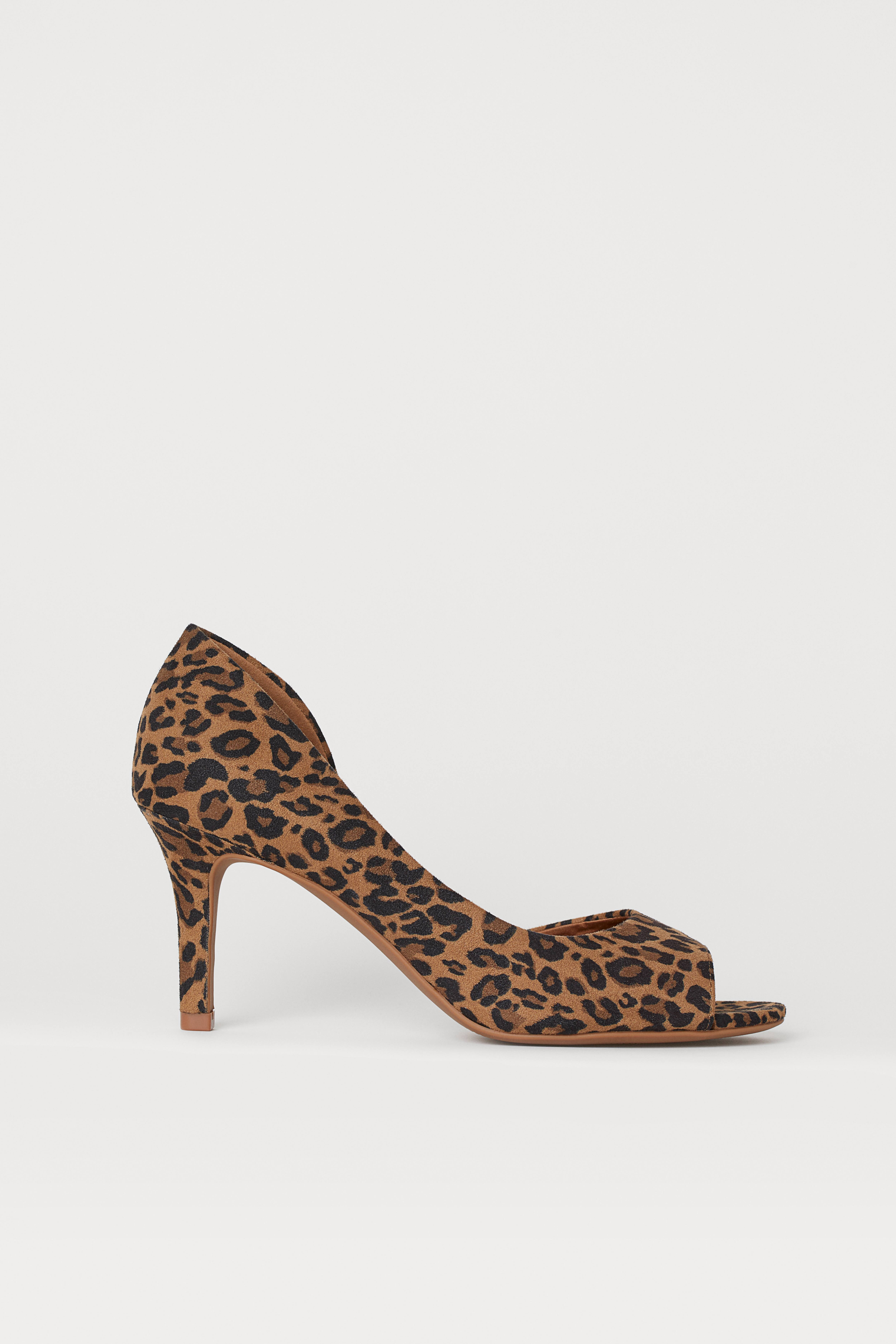 Leopard print open toe shops heels