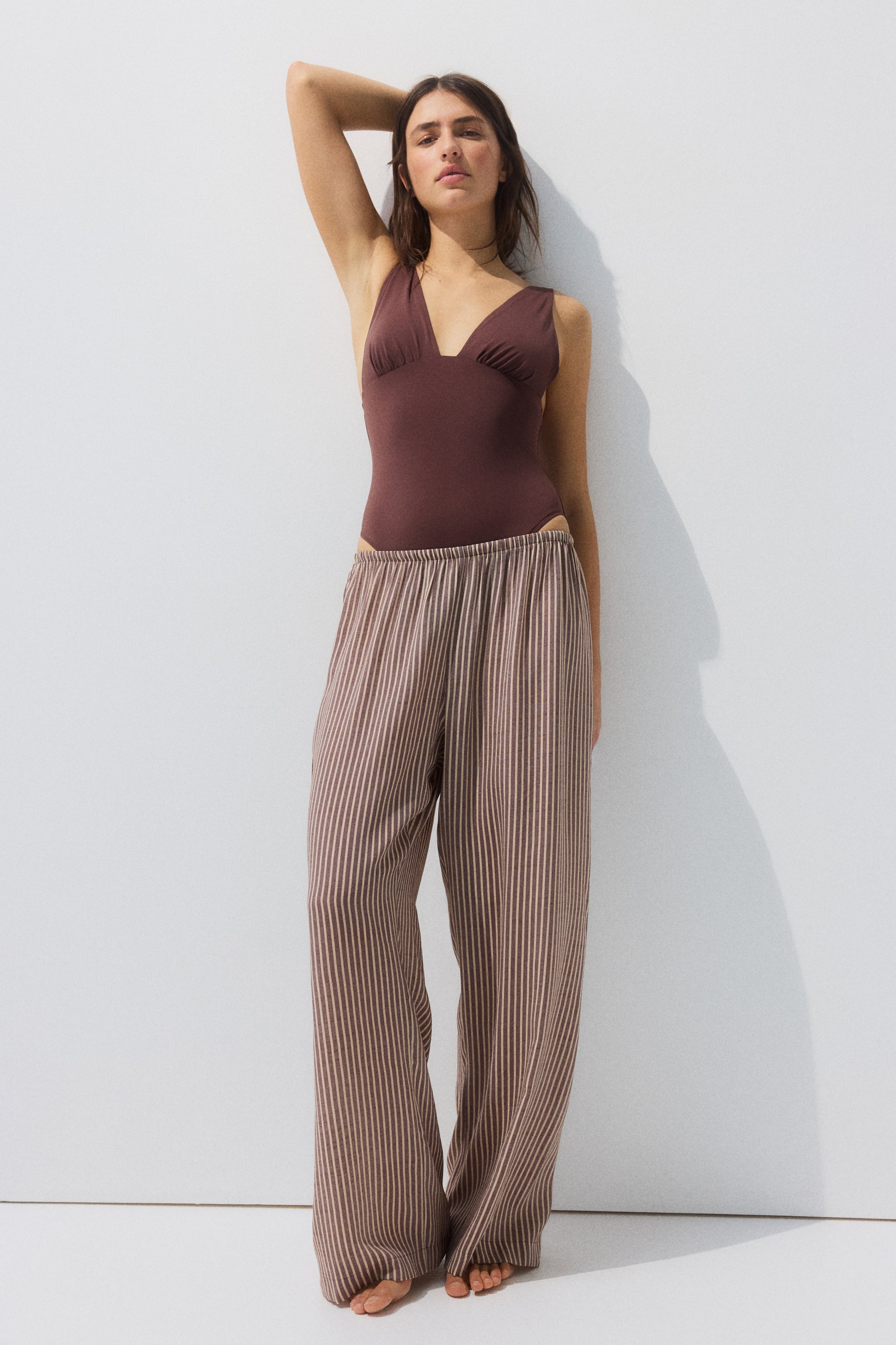 View larger image: Beach trousers - Brown/Striped - Ladies | H&M 1