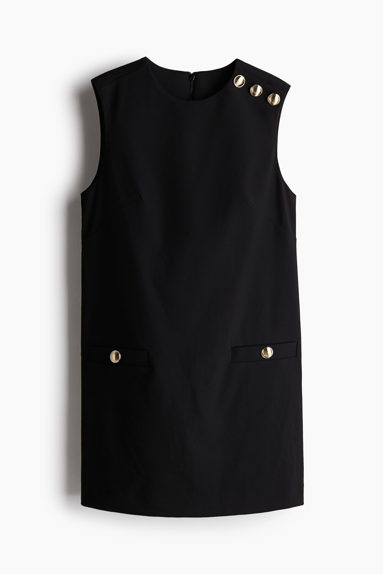 Women's Black Button-detail mini dress | H&M GB
