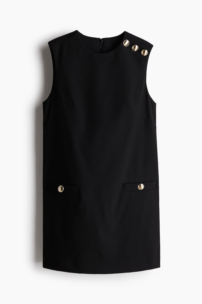 Minivestido con botones decorativos - Negro - 1