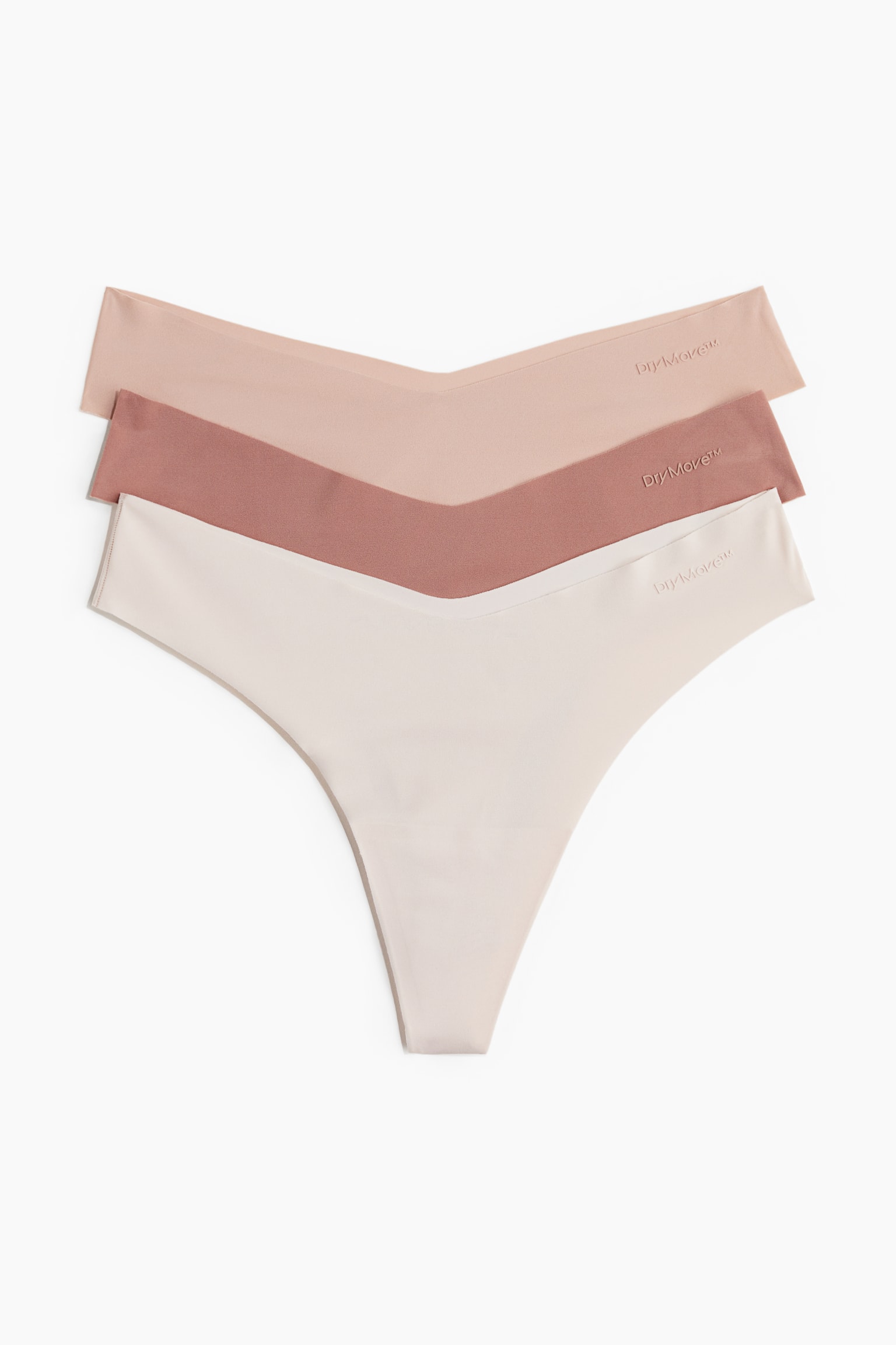 3-pack sports thong briefs in DryMove™ - Pink/Black/Beige/Light brown/Dark brown - 1