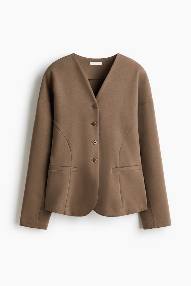 Jersey blazer - Brown/Beige/Black - 1