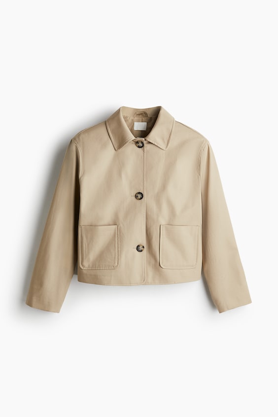 Женские куртки H&M Twill Jacket with Collar