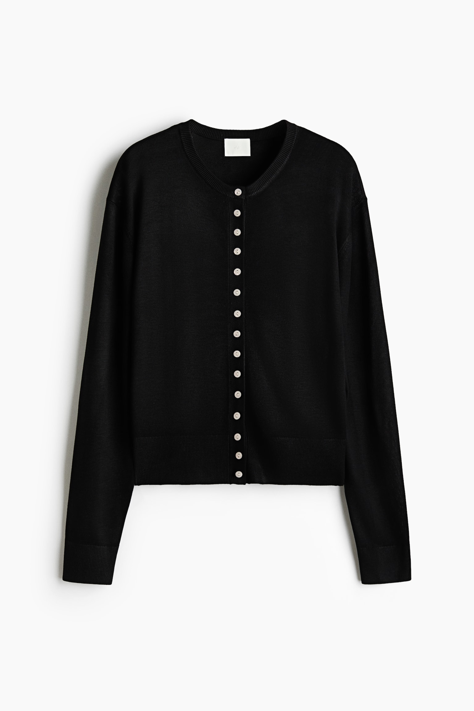 Gilet en fin tricot - Noir/Gris foncé chiné/Crème