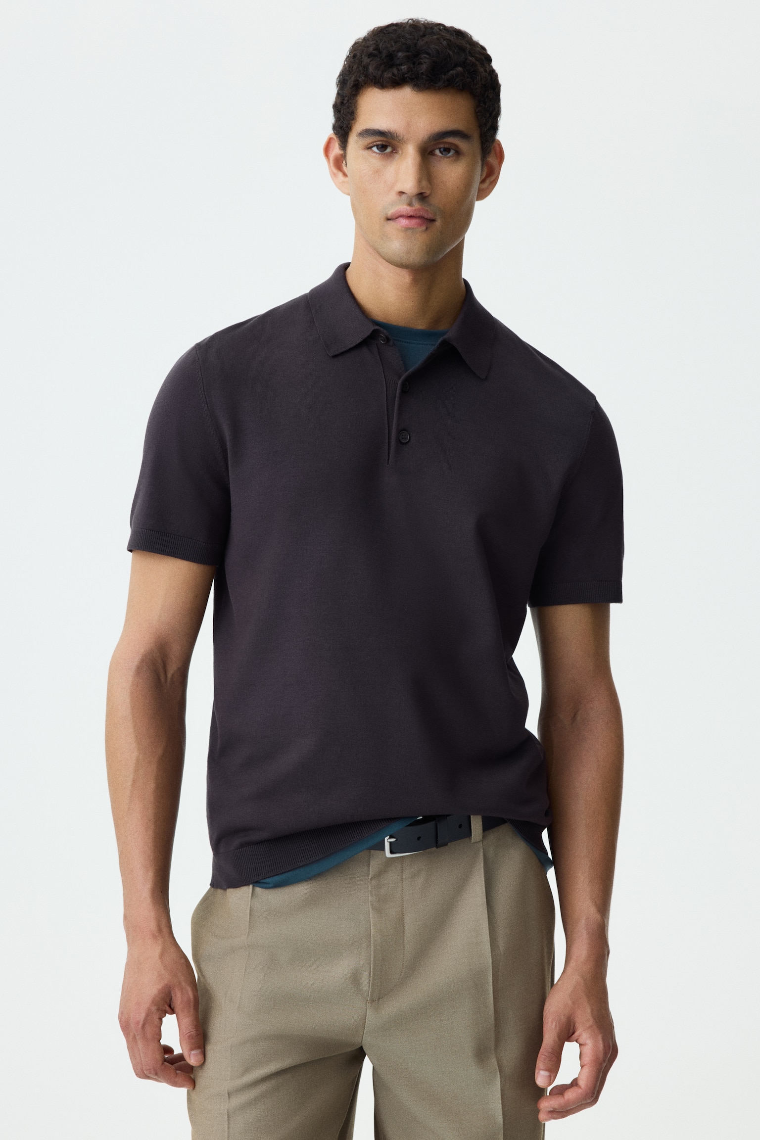 Regular Fit Polo shirt - Dark brown/Dark blue/Striped/Grey marl/Light dusty blue/Cream - 1