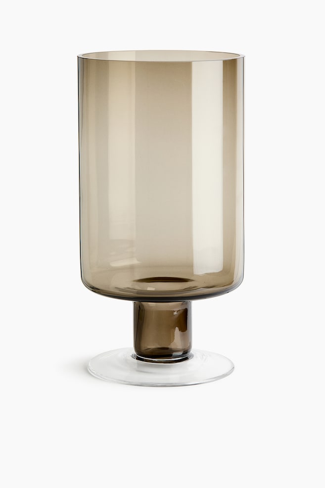 Grote vaas van getint glas - Taupe - 1
