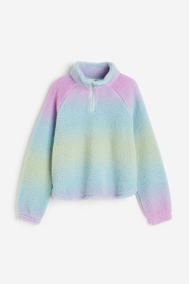 Pile zip-top sweatshirt - Light blue/Ombre - 2