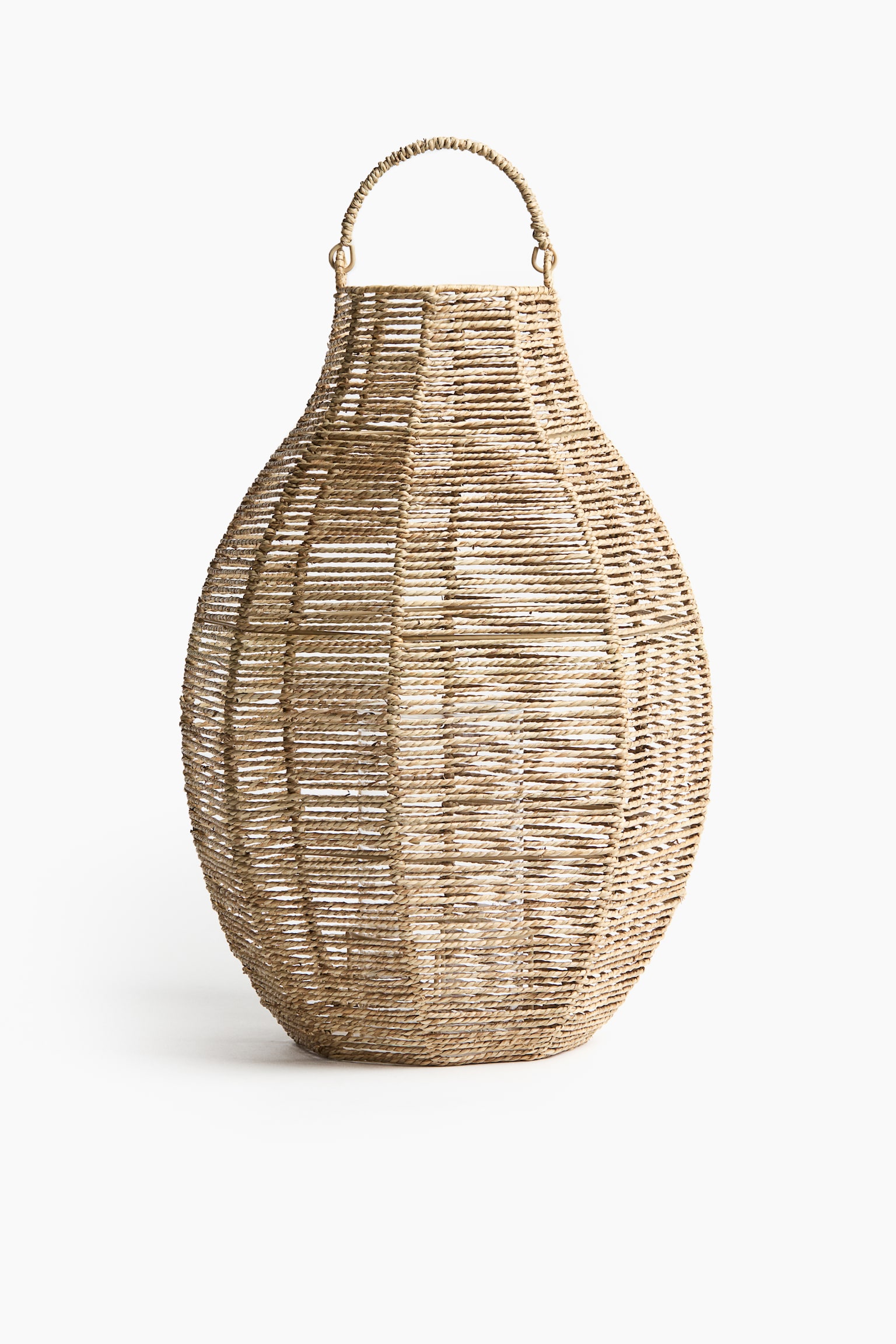 Extra-large seagrass lantern - Beige