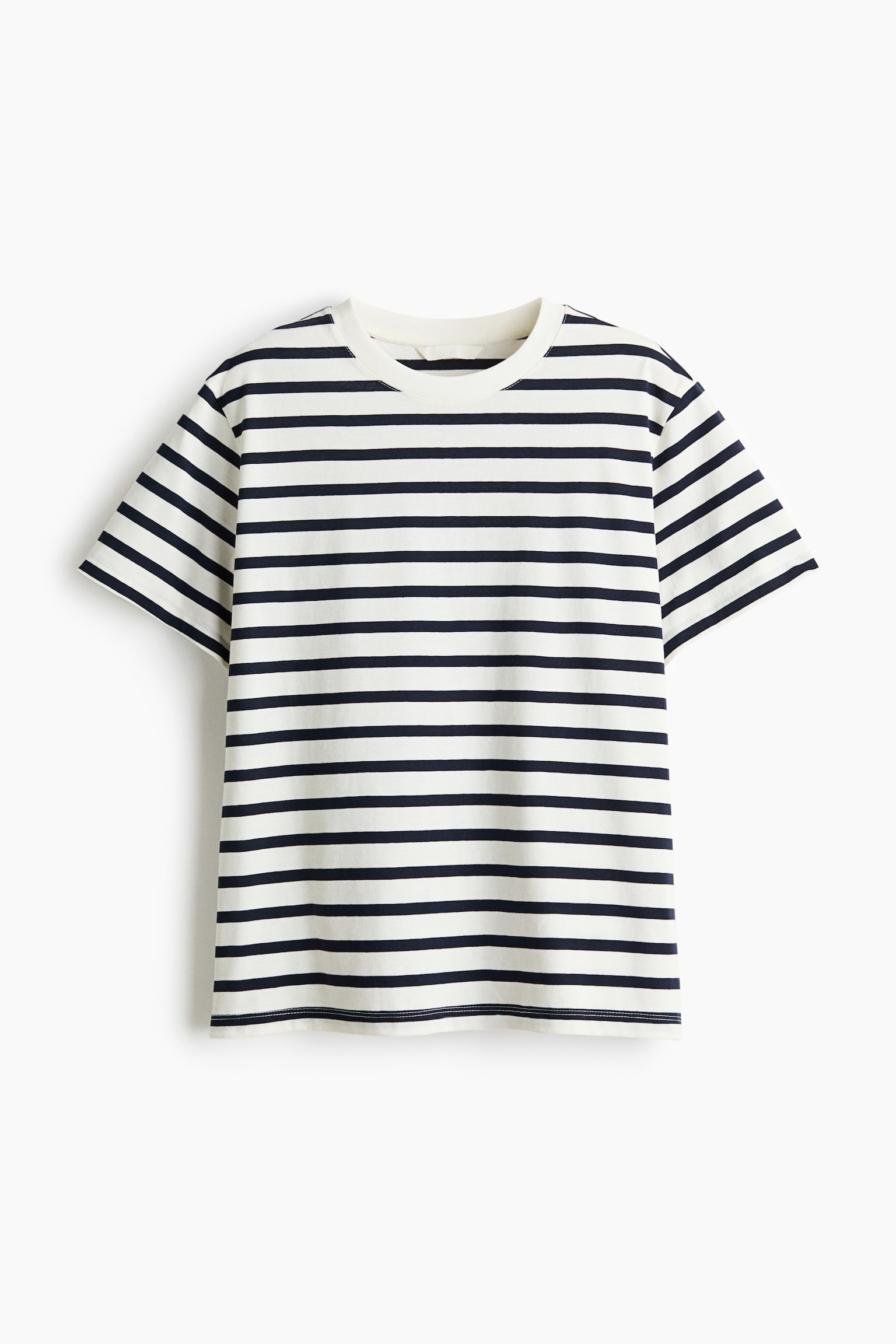Cotton T-shirt - White/Navy blue striped/White/Black/White striped/Dark mole/Black/Light grey marl/Light beige/Dark red - 1