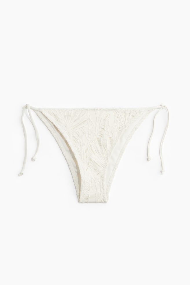 Tie tanga bikini bottoms - White/Light yellow/Red - 1