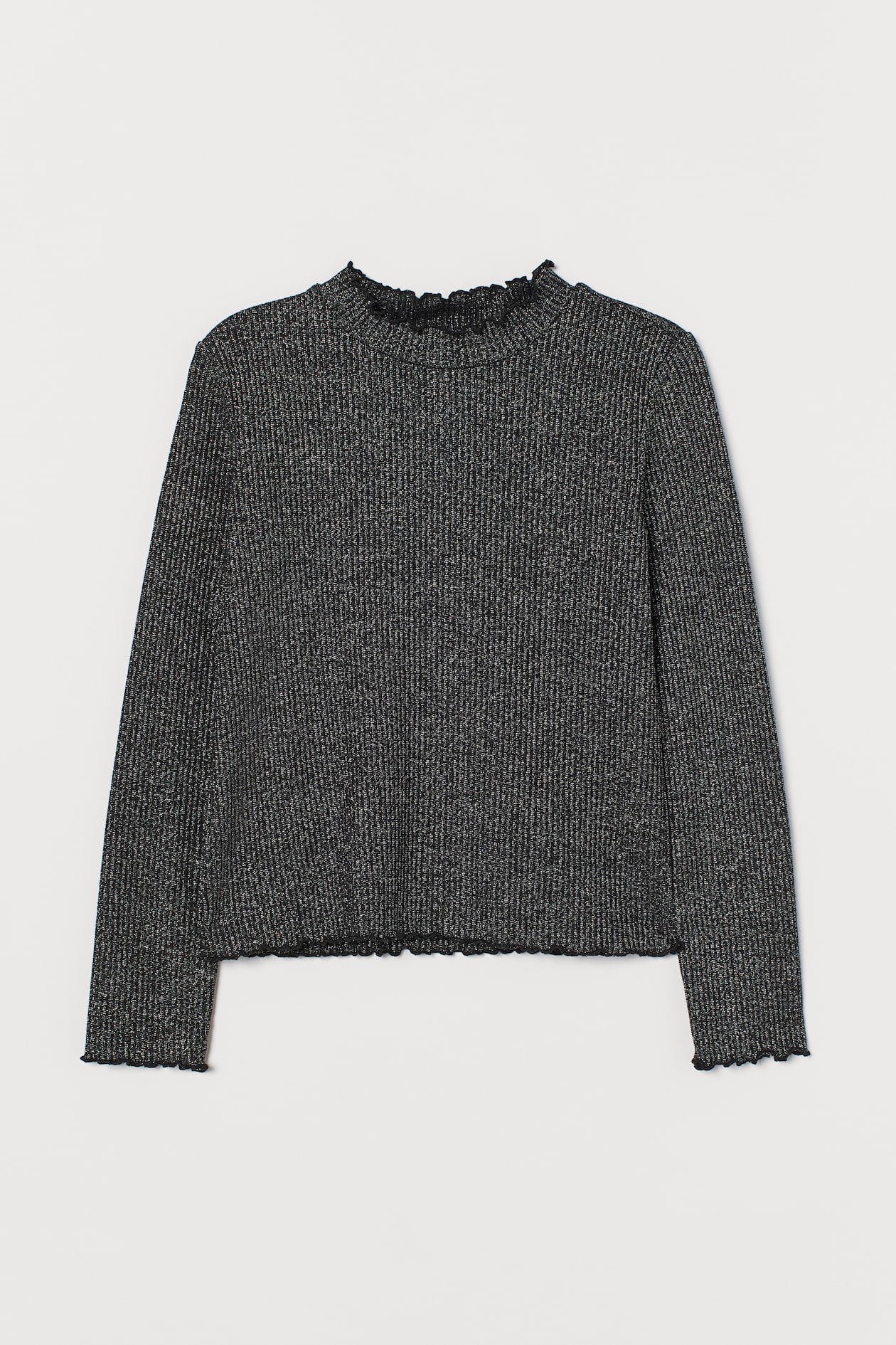 Glittery Sweater - Round Neck - Long sleeve - Black/glitter - Kids | H&M US