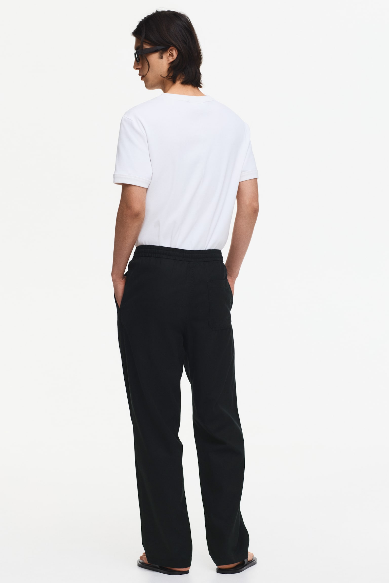 Relaxed Fit Trousers - Black/Beige/Taupe - 3