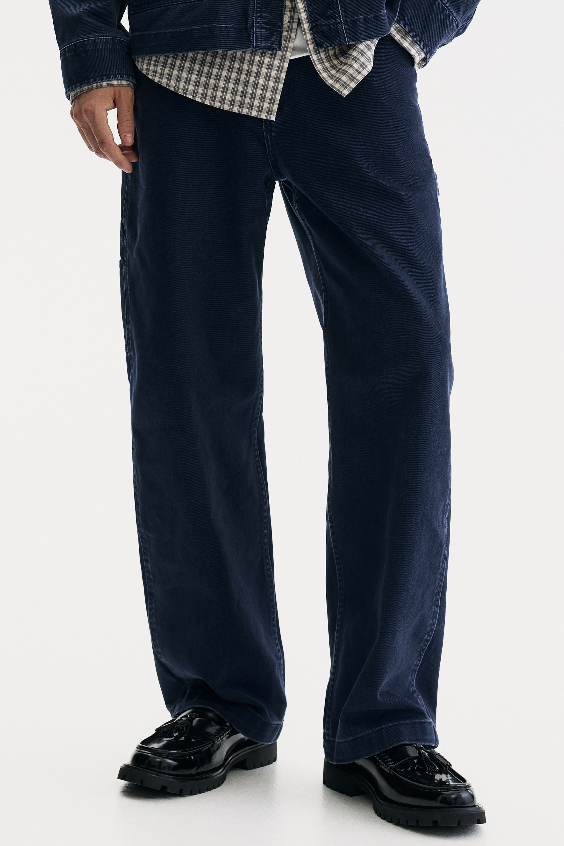 Relaxed Fit Worker trousers - ネイビーブルー - Men | H&M JP
