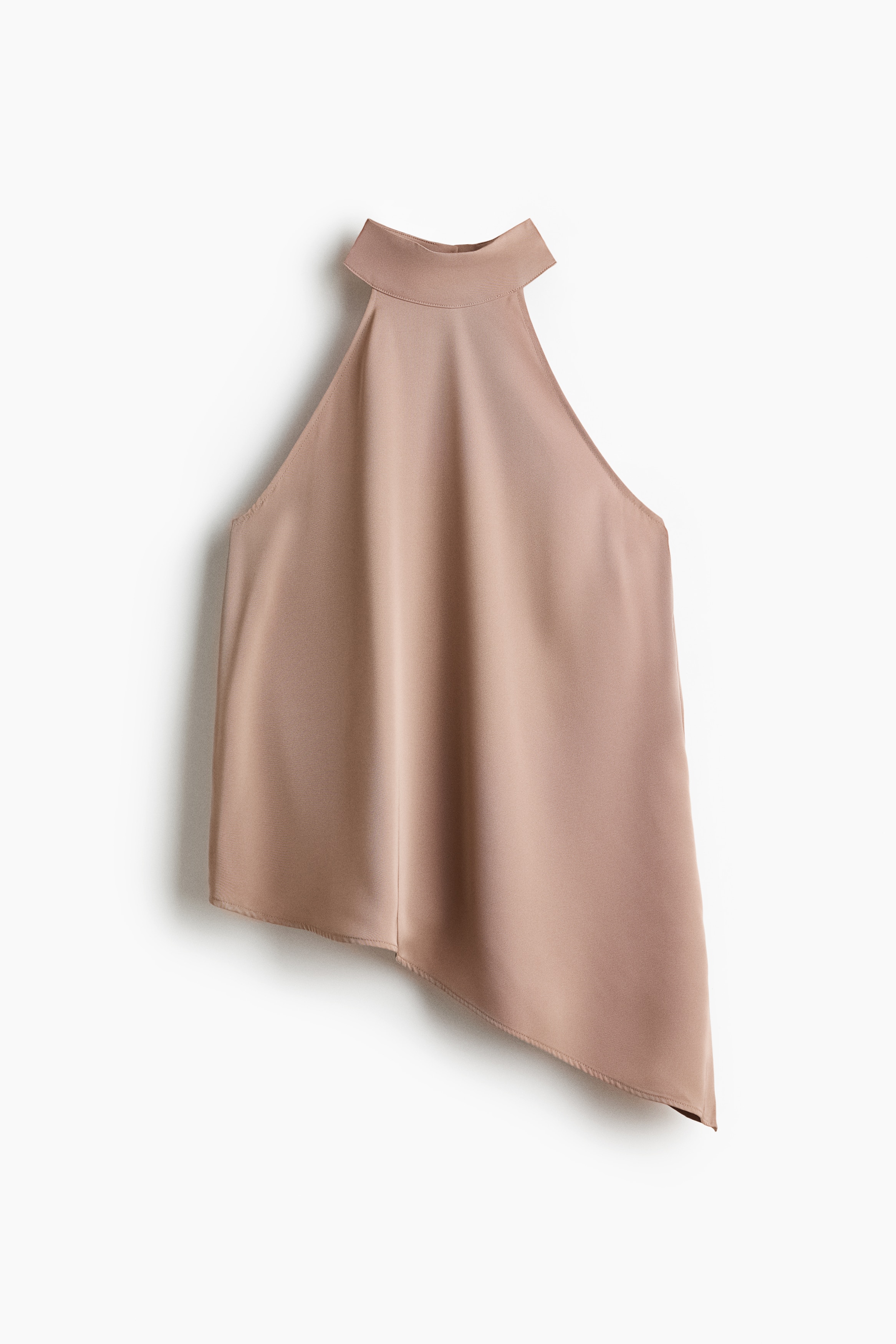 Asymmetric Satin Top - Beige/Dusty green/paisley pattern/Burgundy
