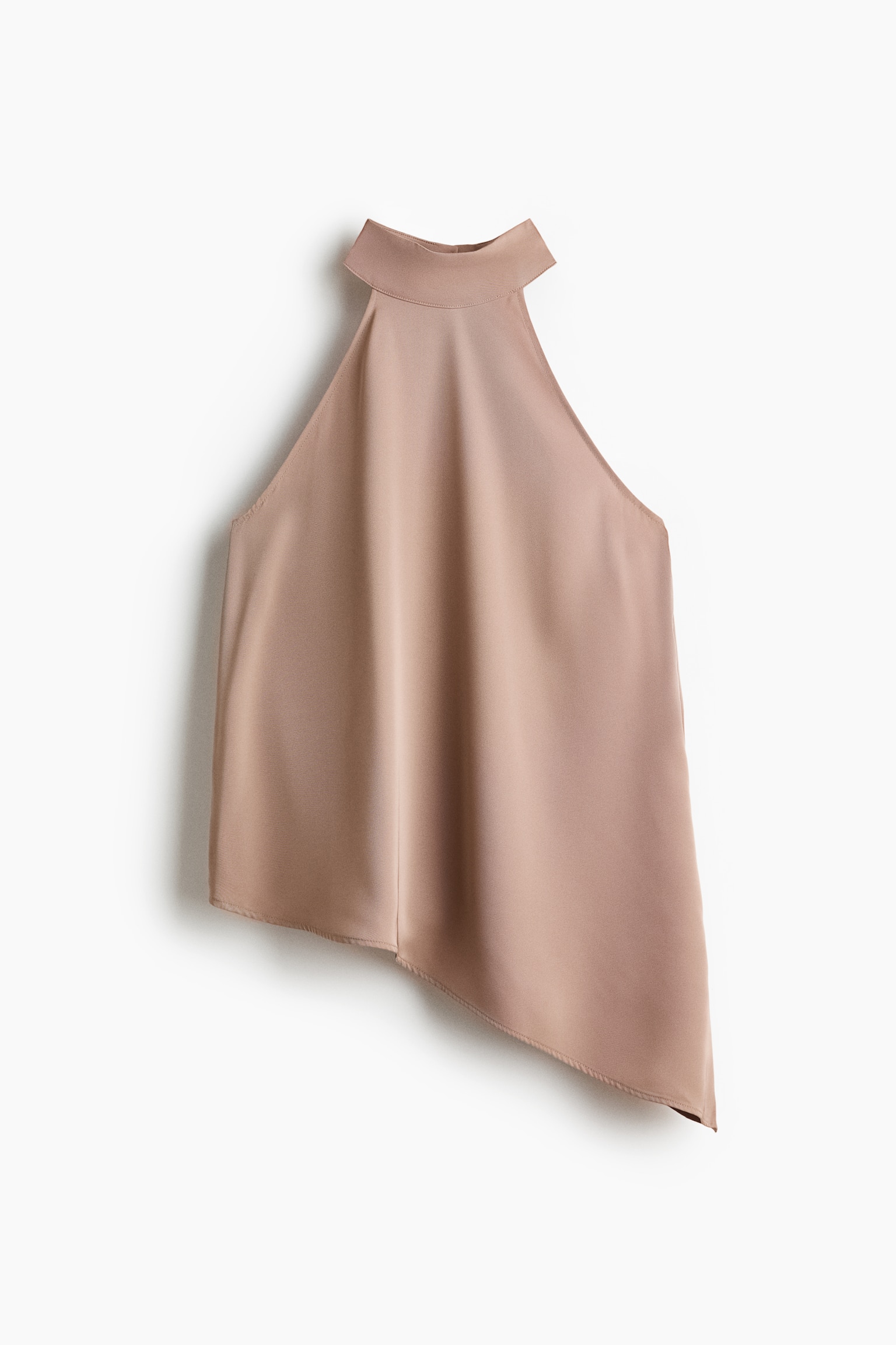 Женский топ H&M Asymmetric Satin Top, цвет: Бежевый