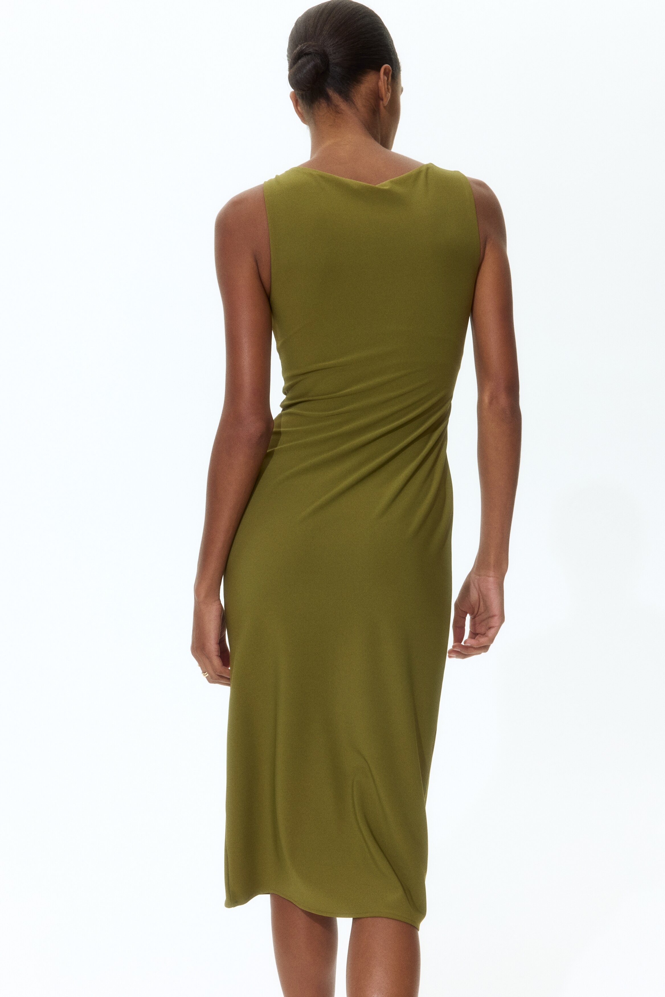 Women's Olive green Draped dress | H&M IN Women's Olive green Draped dress | H&M IN