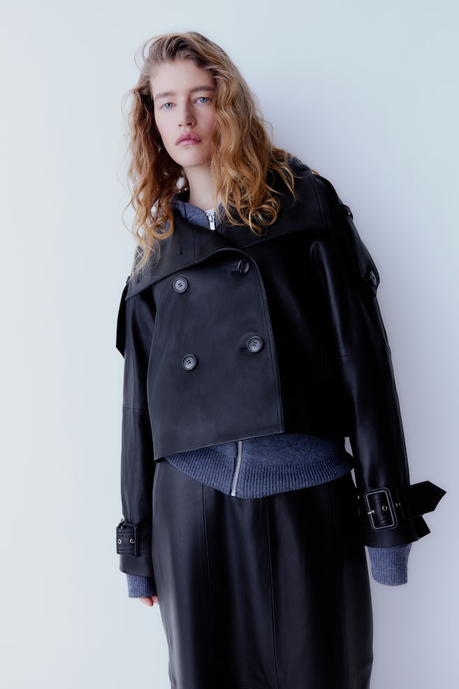 Leather jacket - Black - 8