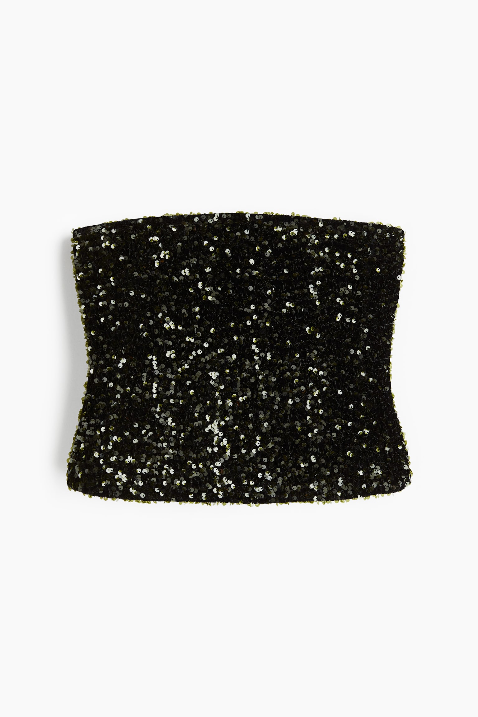 Sequined bandeau top - Dark green/Black/White - 2