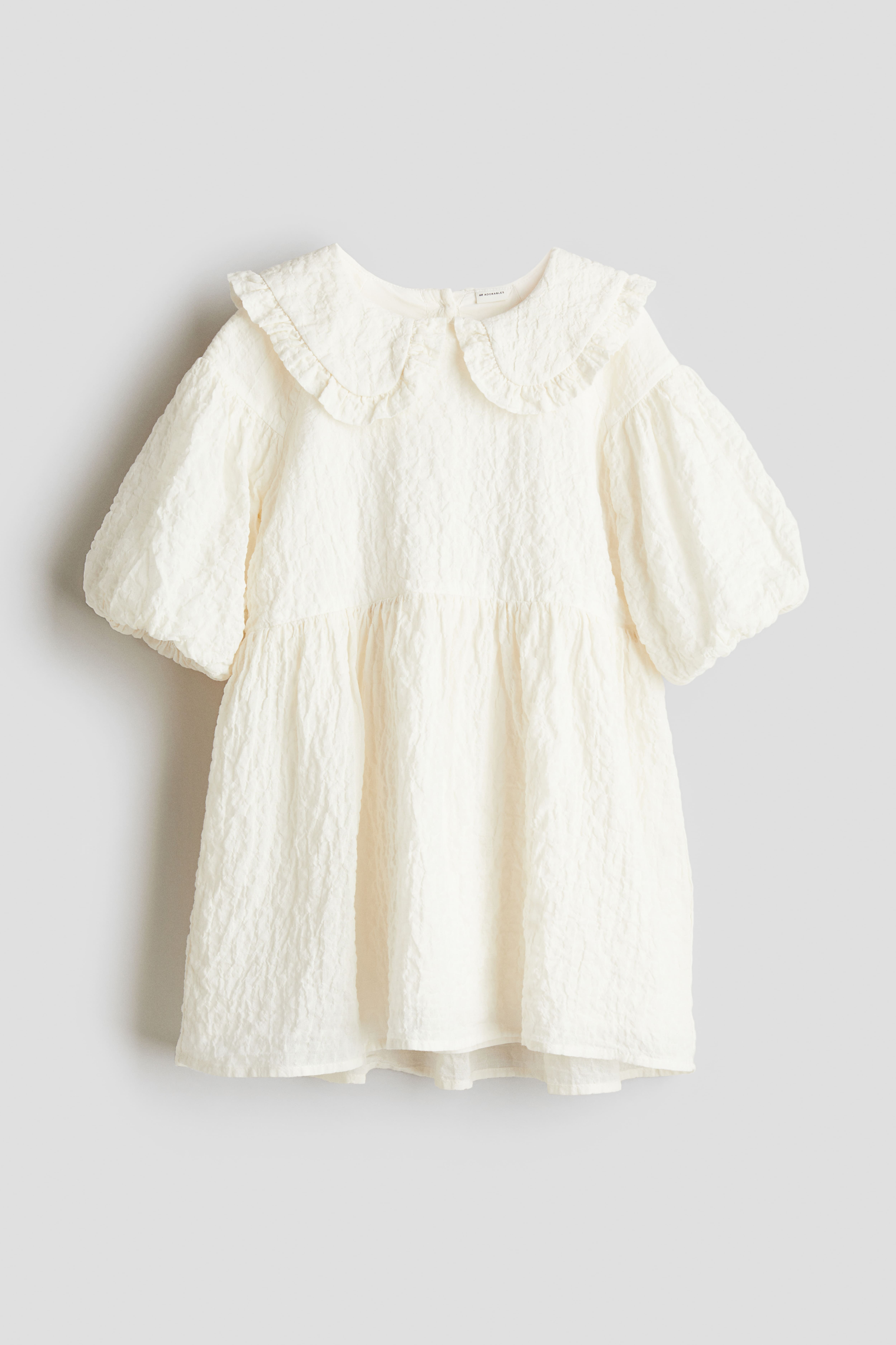 Cotton Seersucker Dress Cream Kids H M CA