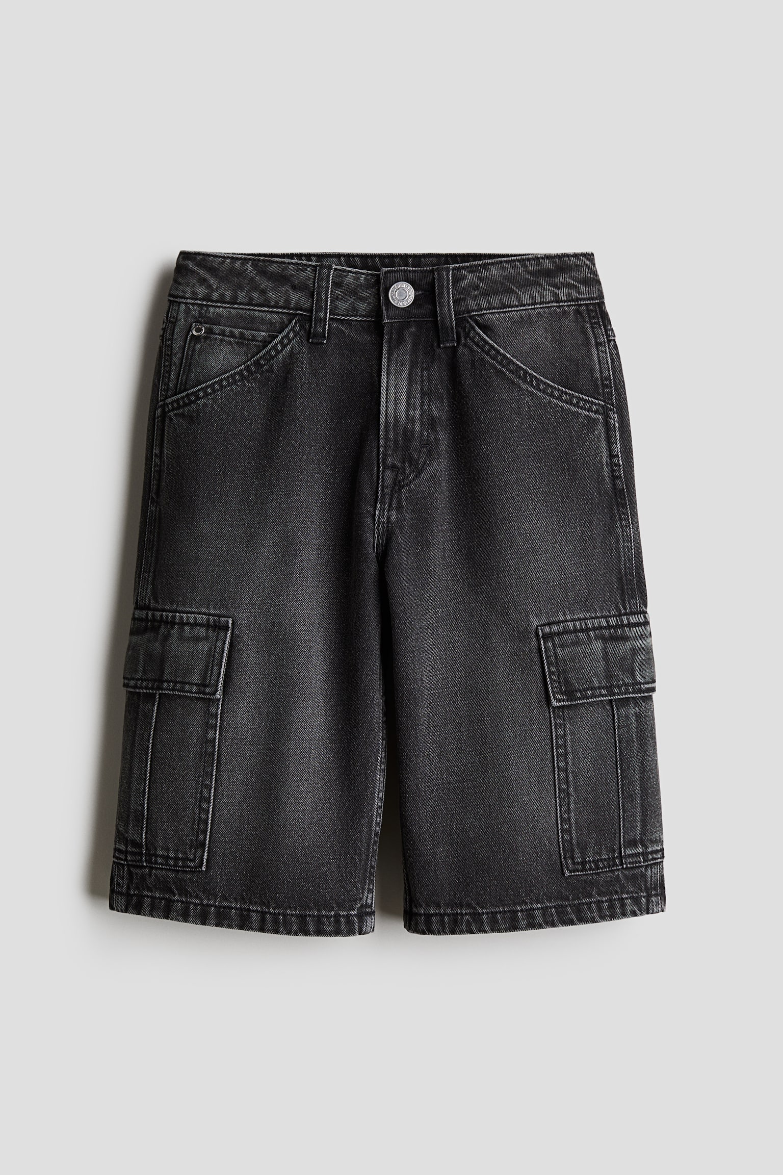 Denim cargo shorts - Dark grey/Light grey/Light denim blue - 1