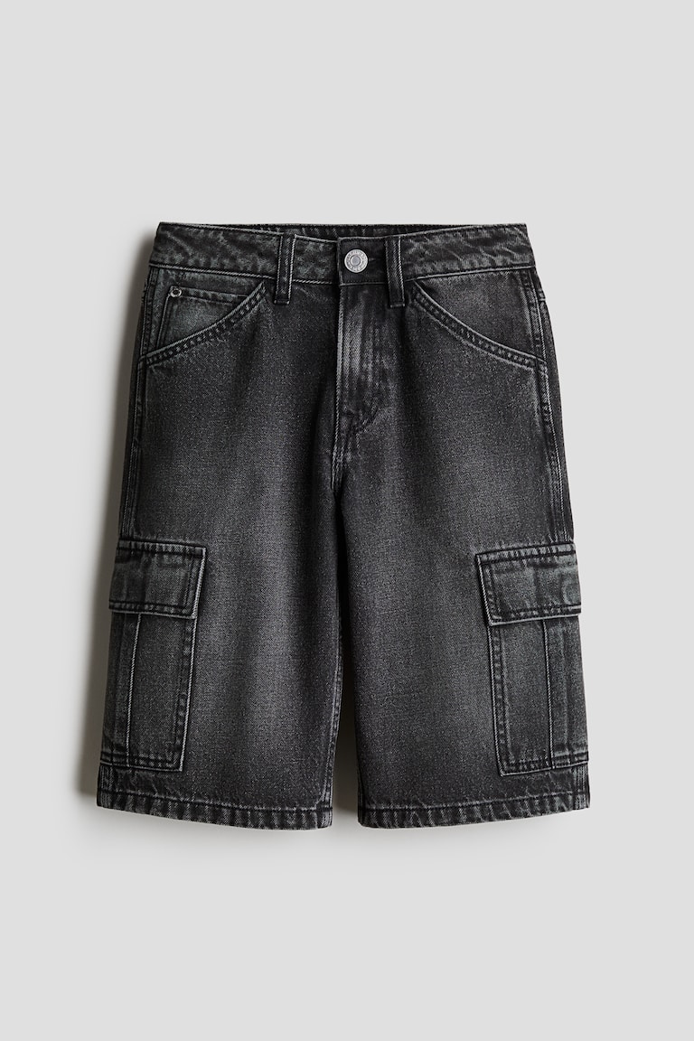 Denim cargo shorts Dark grey Kids H&M IN