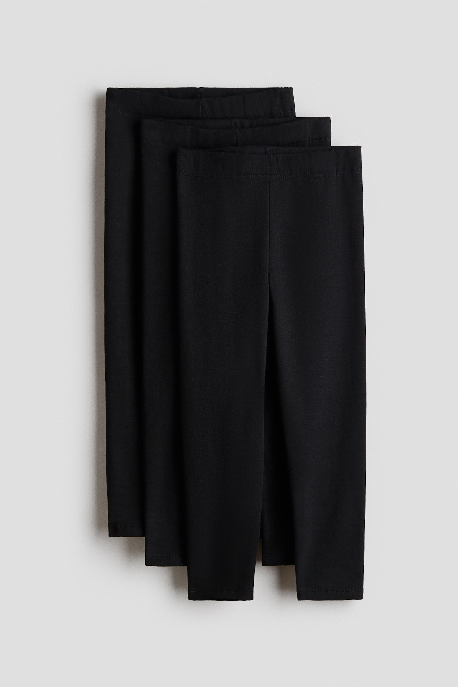 3-Pack Brushed-Inside Leggings - Black/Light pink/hearts