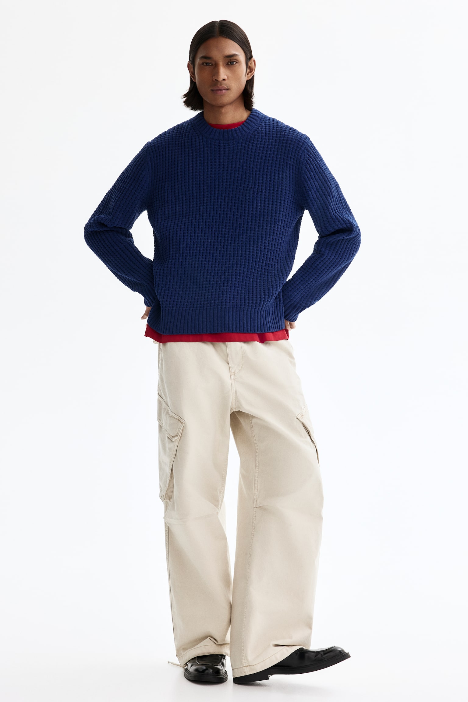 Regular Fit Jumper - Dark blue/Cream/Khaki green - 5