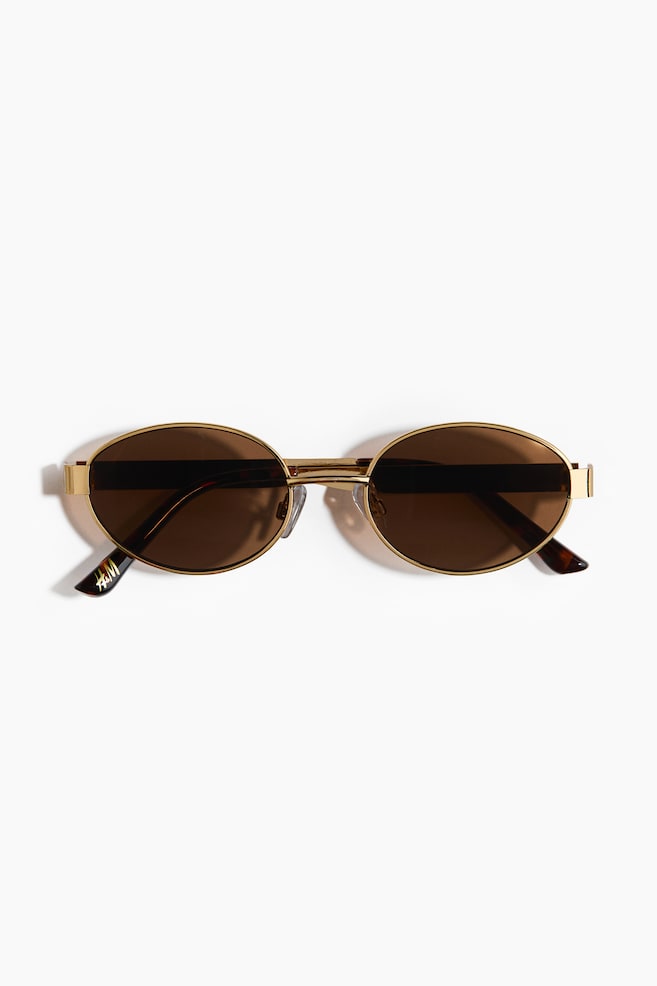 Oval Sunglasses - Brown/tortoiseshell pattern/Gold-colored - 1