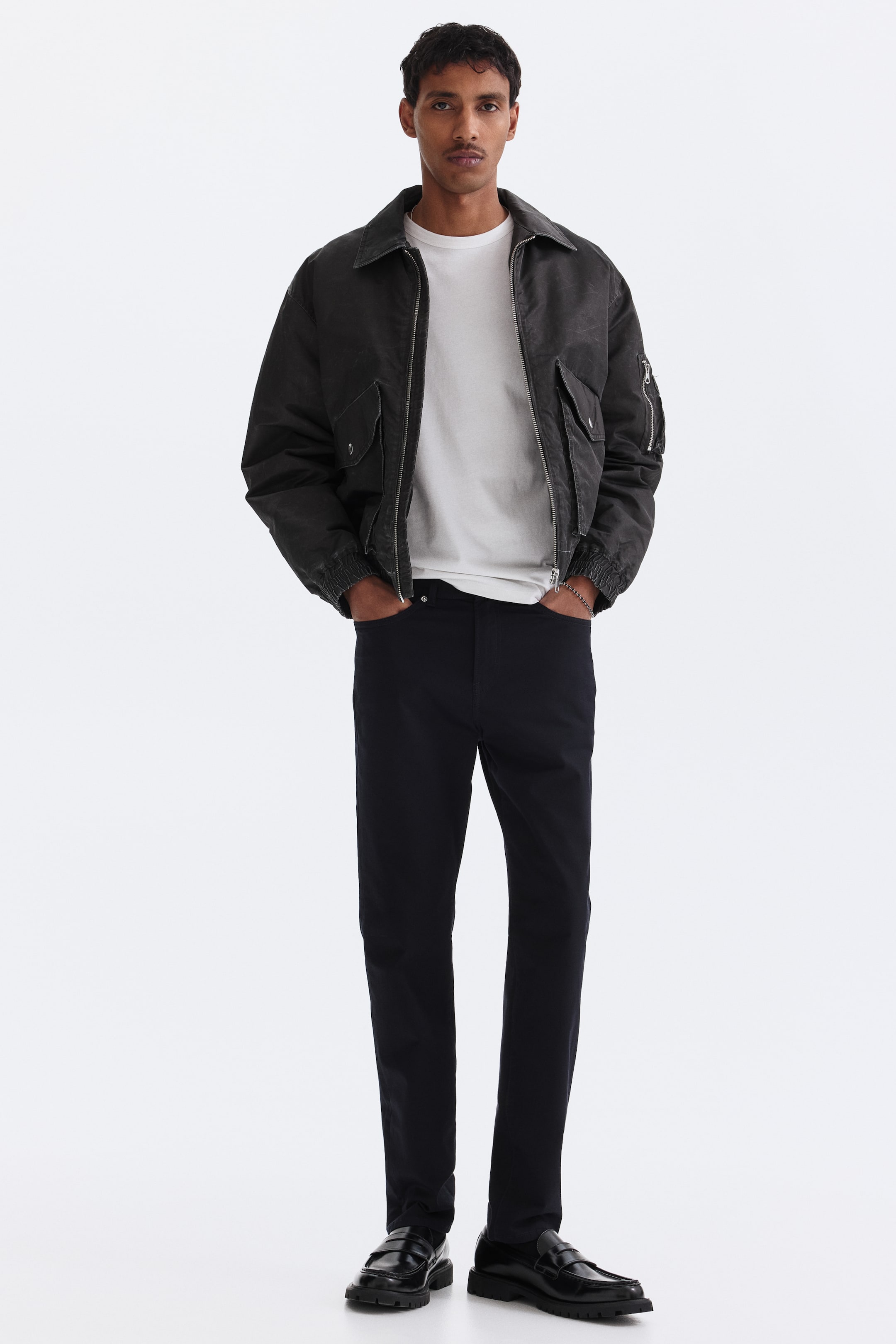 Προβολή μεγαλύτερης εικόνας: Πεντάτσεπo παντελόνι Slim Fit - Ναυτικό μπλε - Men | H&M GR 1