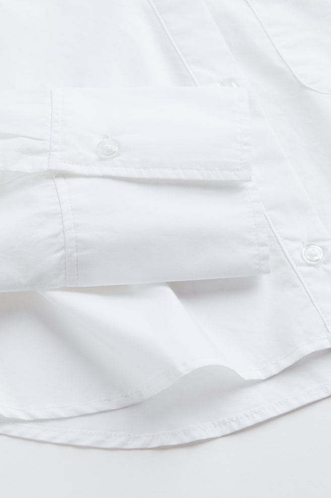 Cropped cotton shirt - White - 2