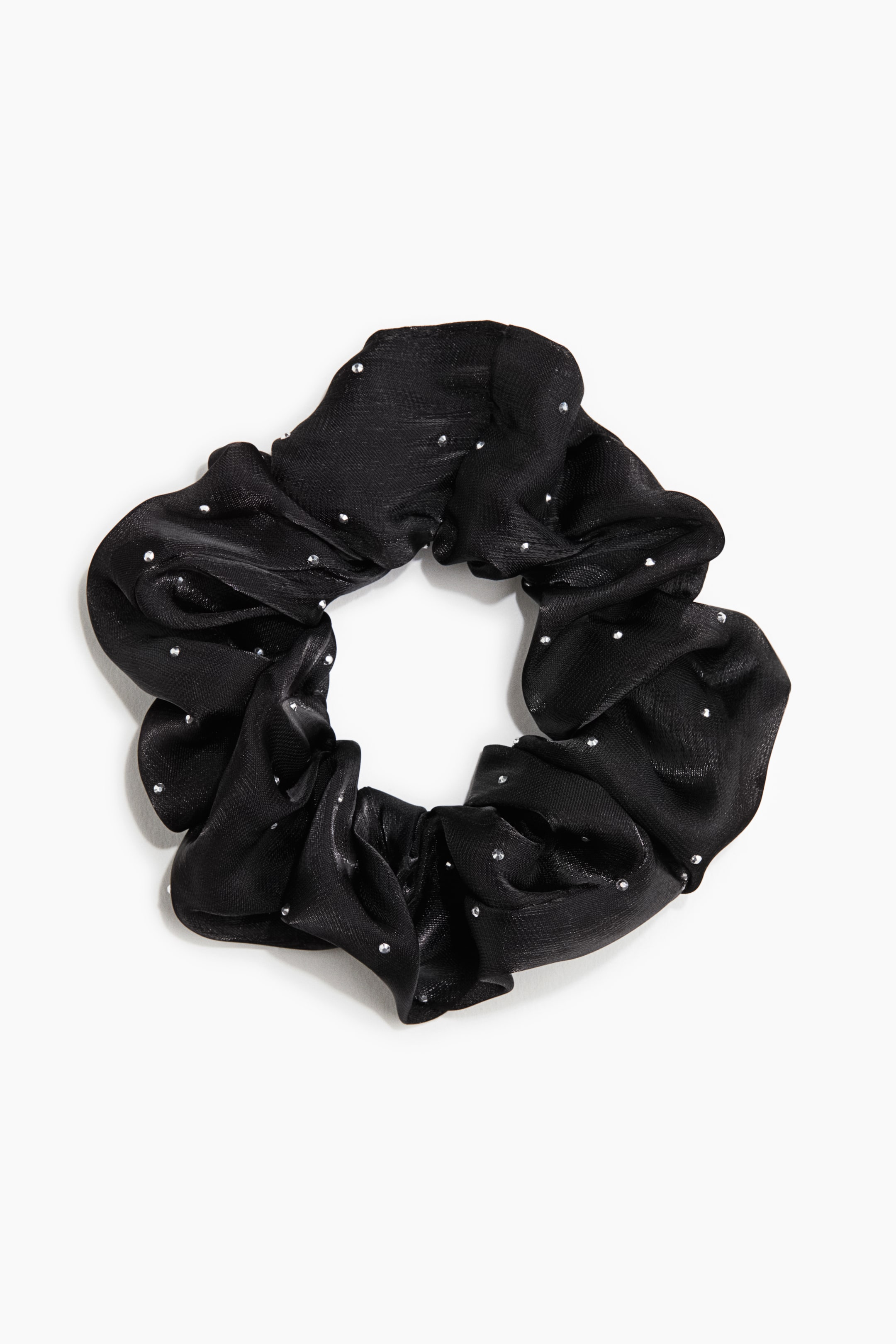 View larger image: Rhinestone-embellished scrunchie - Black | H&M 4