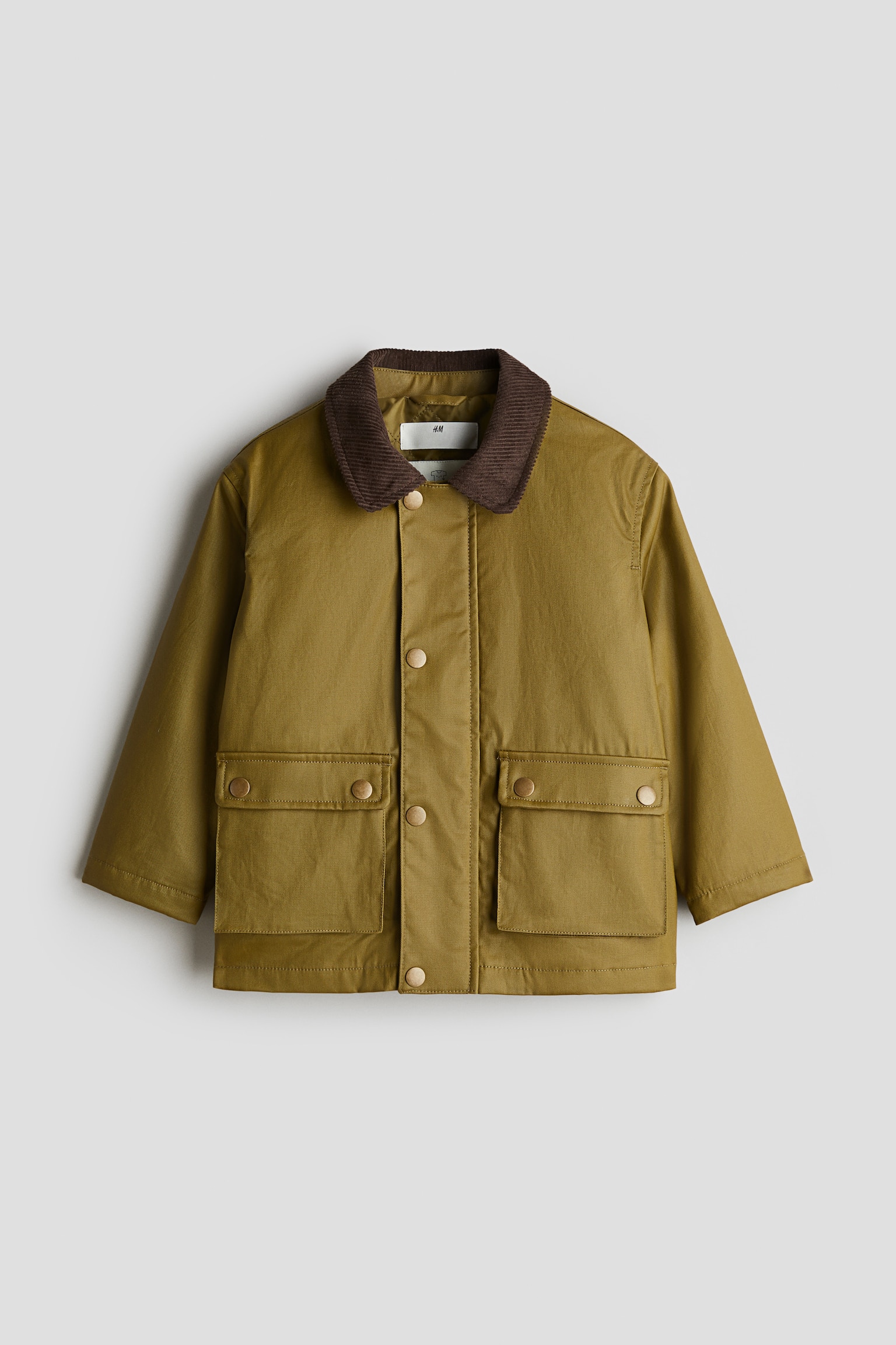 Waxed twill jacket - Green/Light beige - 1