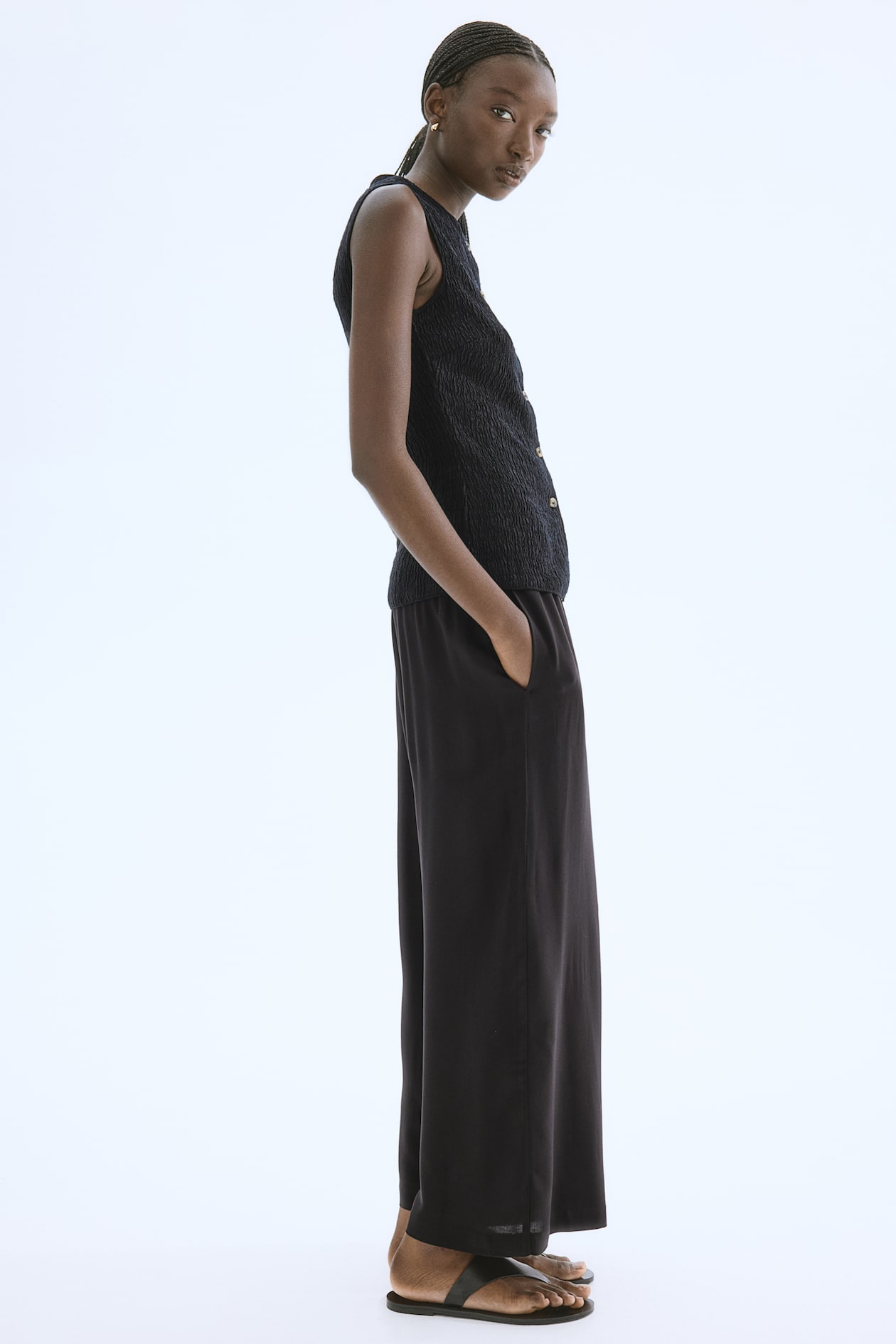 Cropped Pull-On Pants