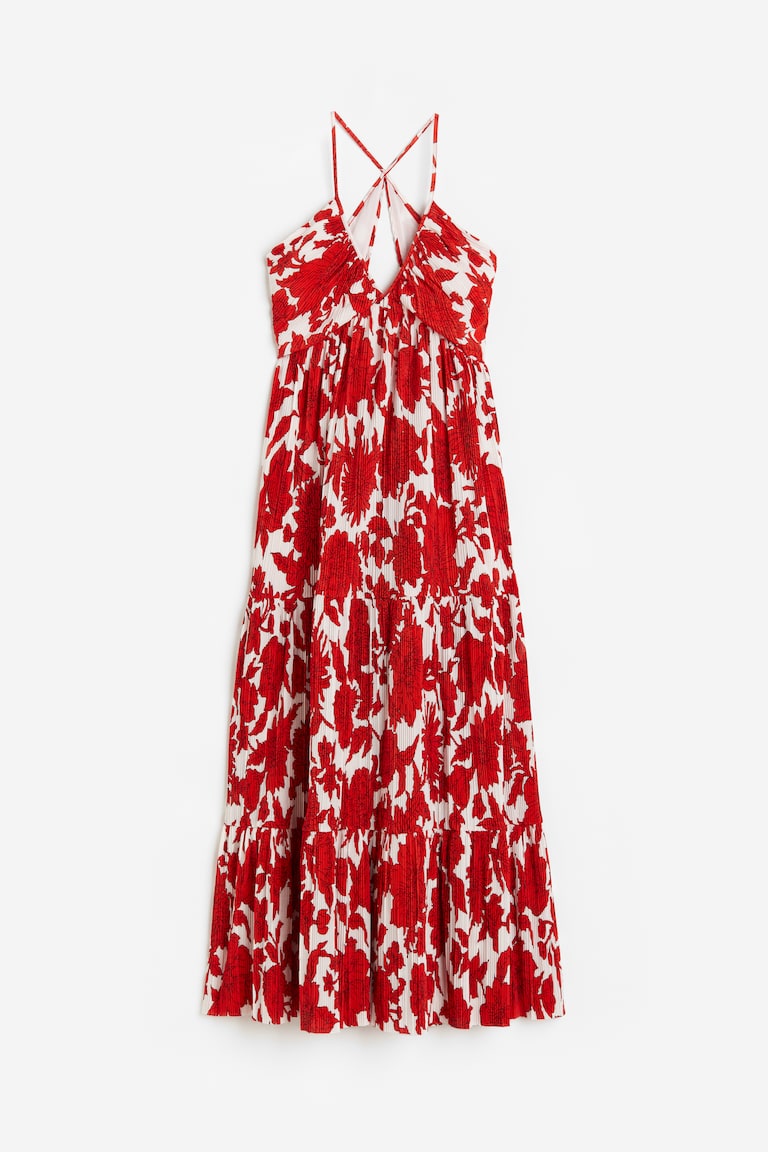 green emerald velvet dress Red & White Floral Maxi Dress – Breezy Flow Edition main image 1