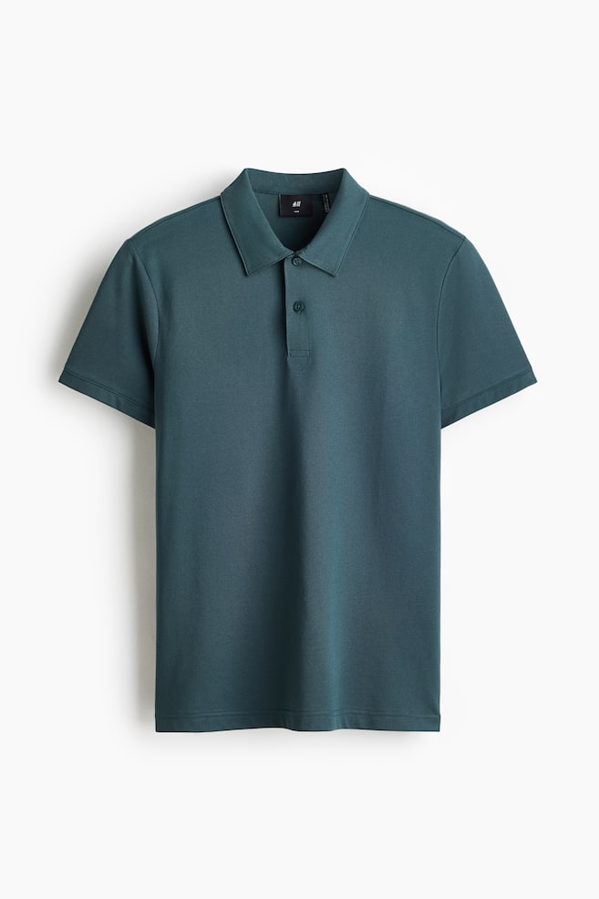 COOLMAX® Slim-Fit Polo Shirt - Teal/Black/White/Gray/Navy blue/Dark brown - 1