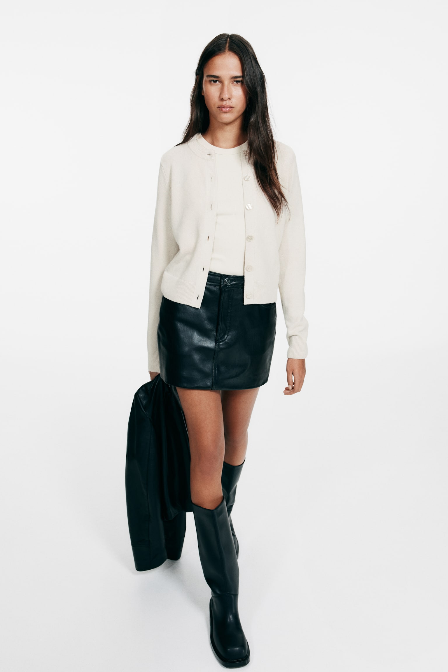 Женский кардиган H&M Fine-Knit, цвет: Светлый бежевый — фото 2