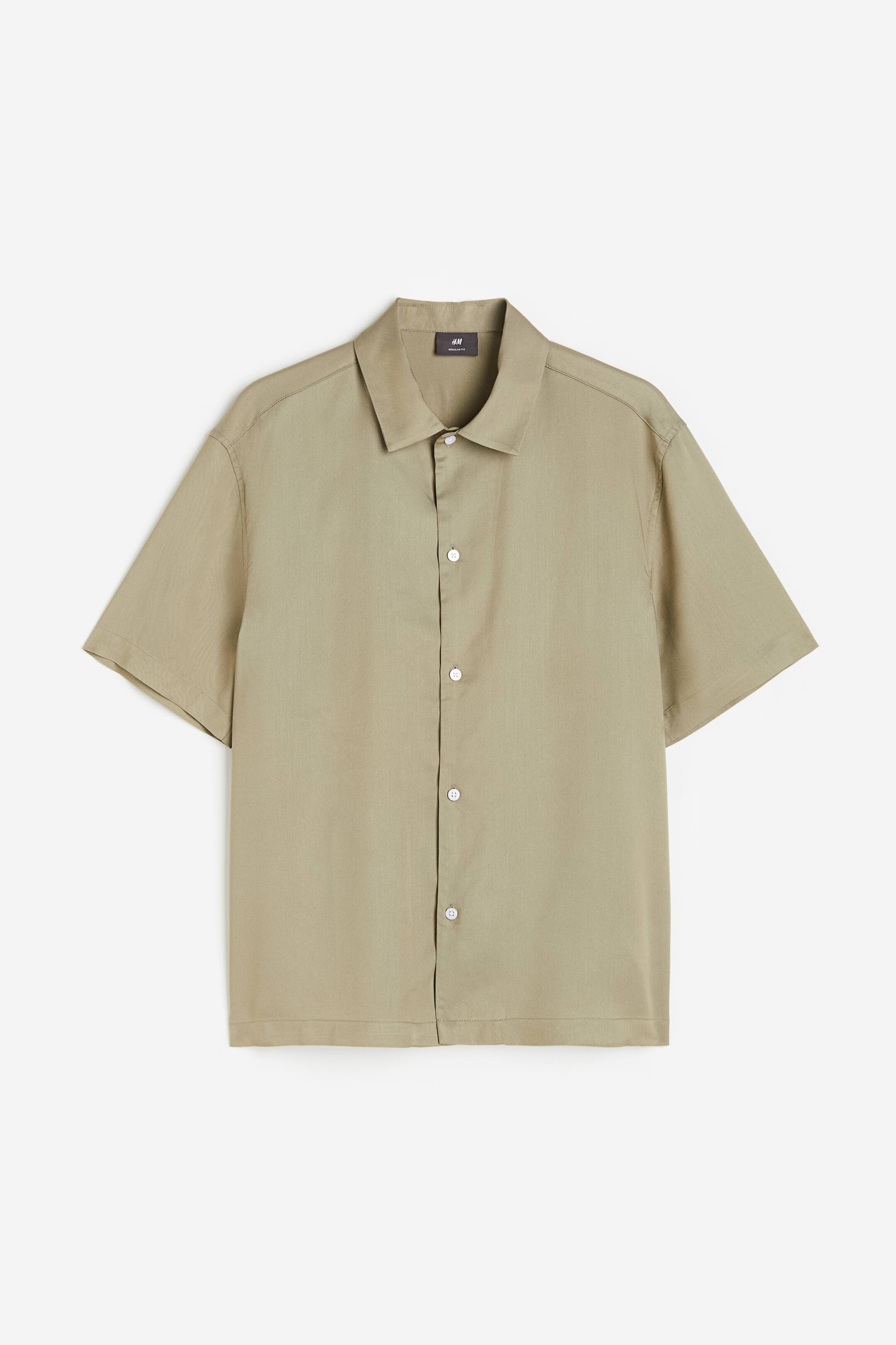 Regular Fit Short-sleeved lyocell shirt - Short sleeve - Regular 