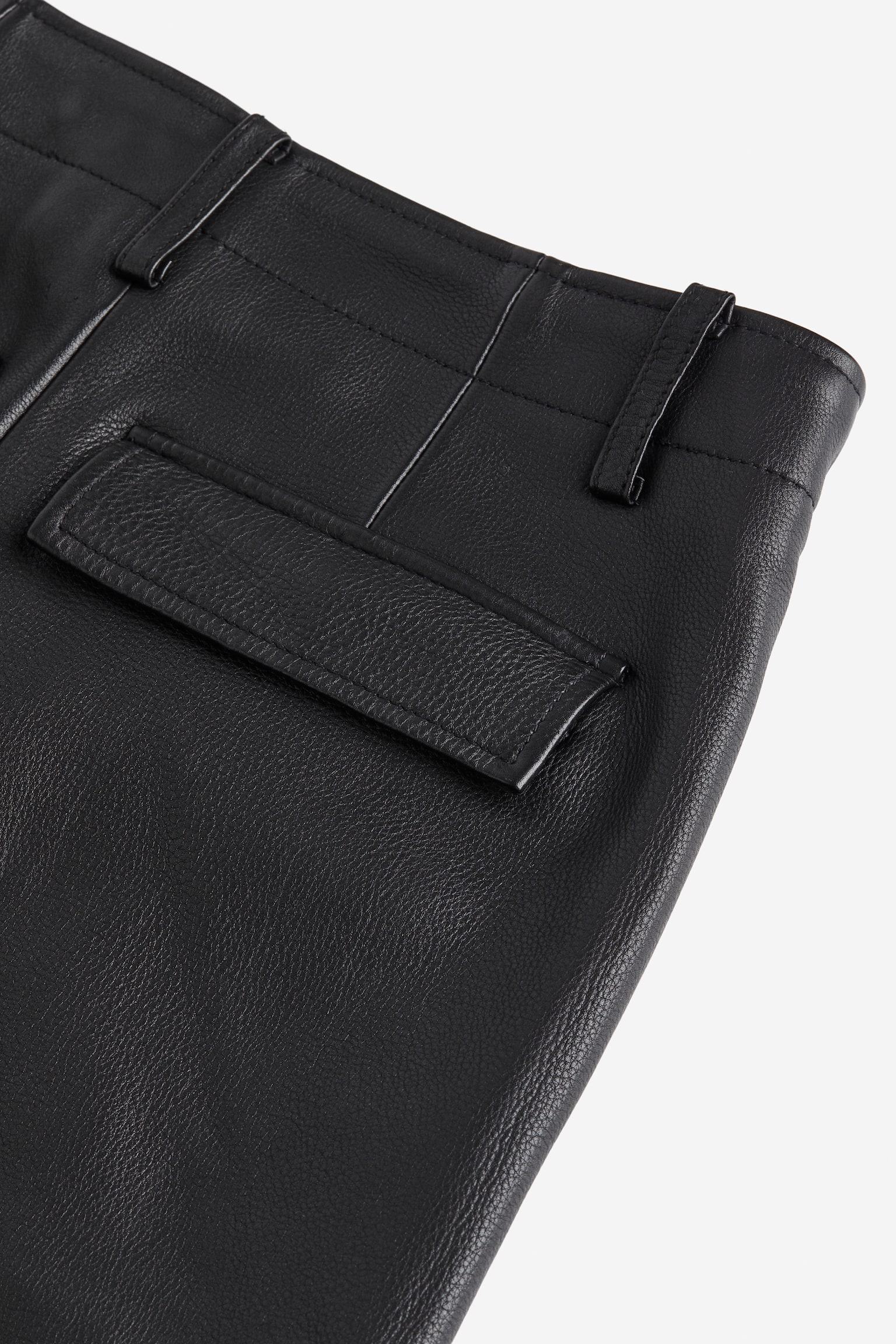 Leather biker trousers - Black/Dark grey - 3