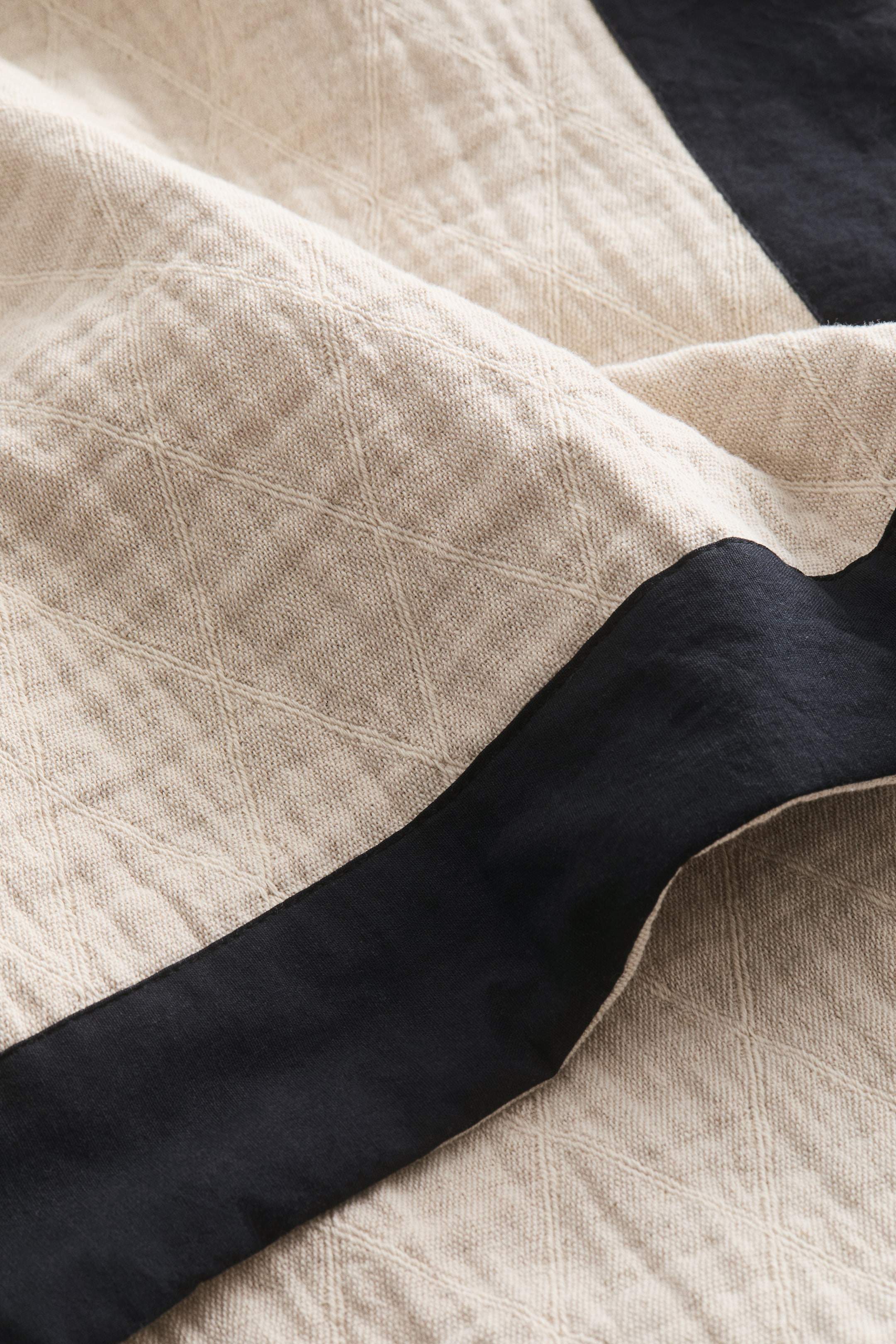 Jeté de lit en tissu jacquard de lin mélangé