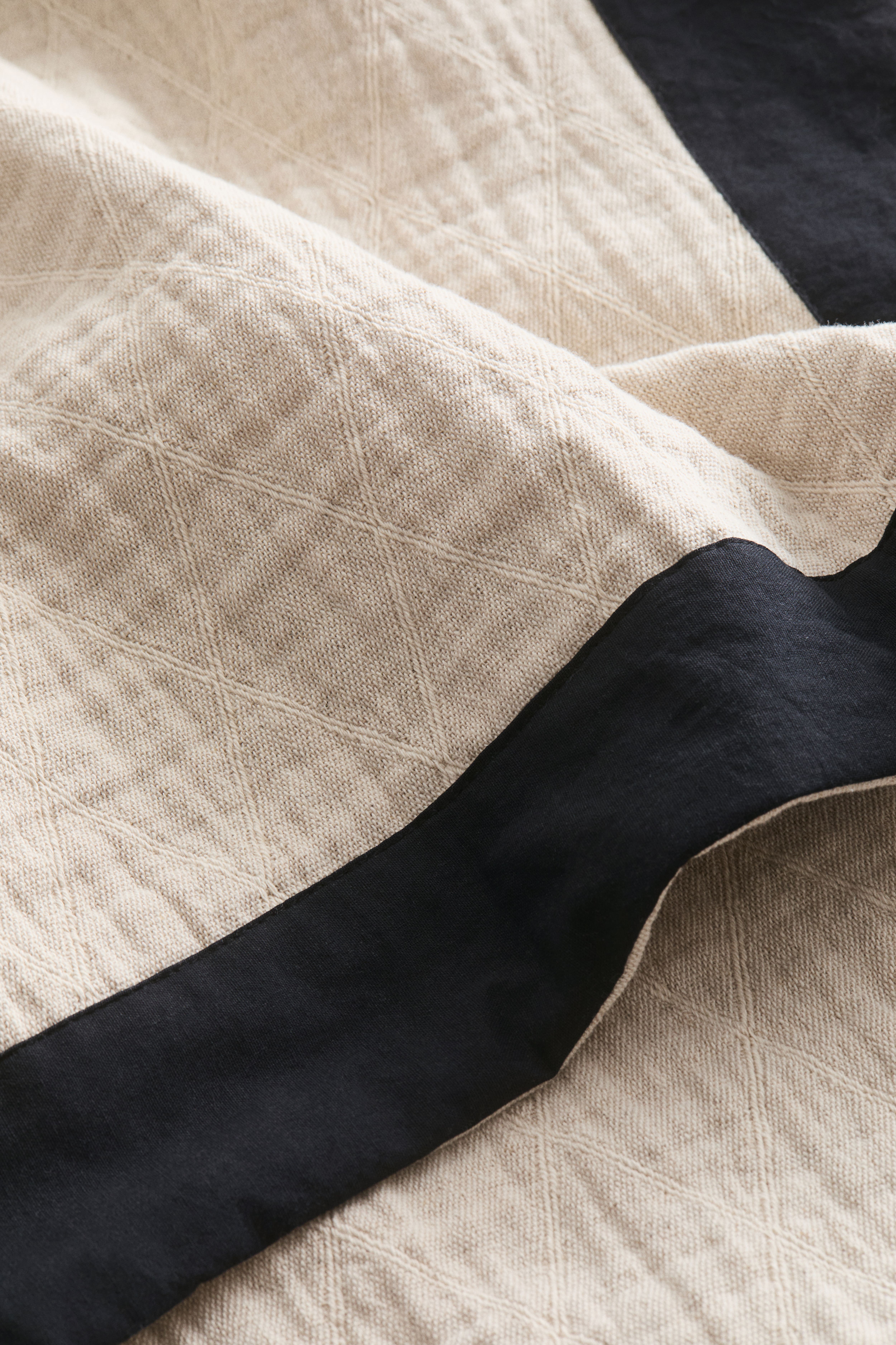 Jeté de lit en tissu jacquard de lin mélangé