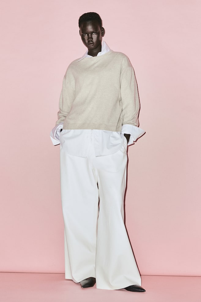 Fine-knit cashmere jumper - Light beige marl/Black/Dark grey/Greige/dc/dc/dc/dc - 4