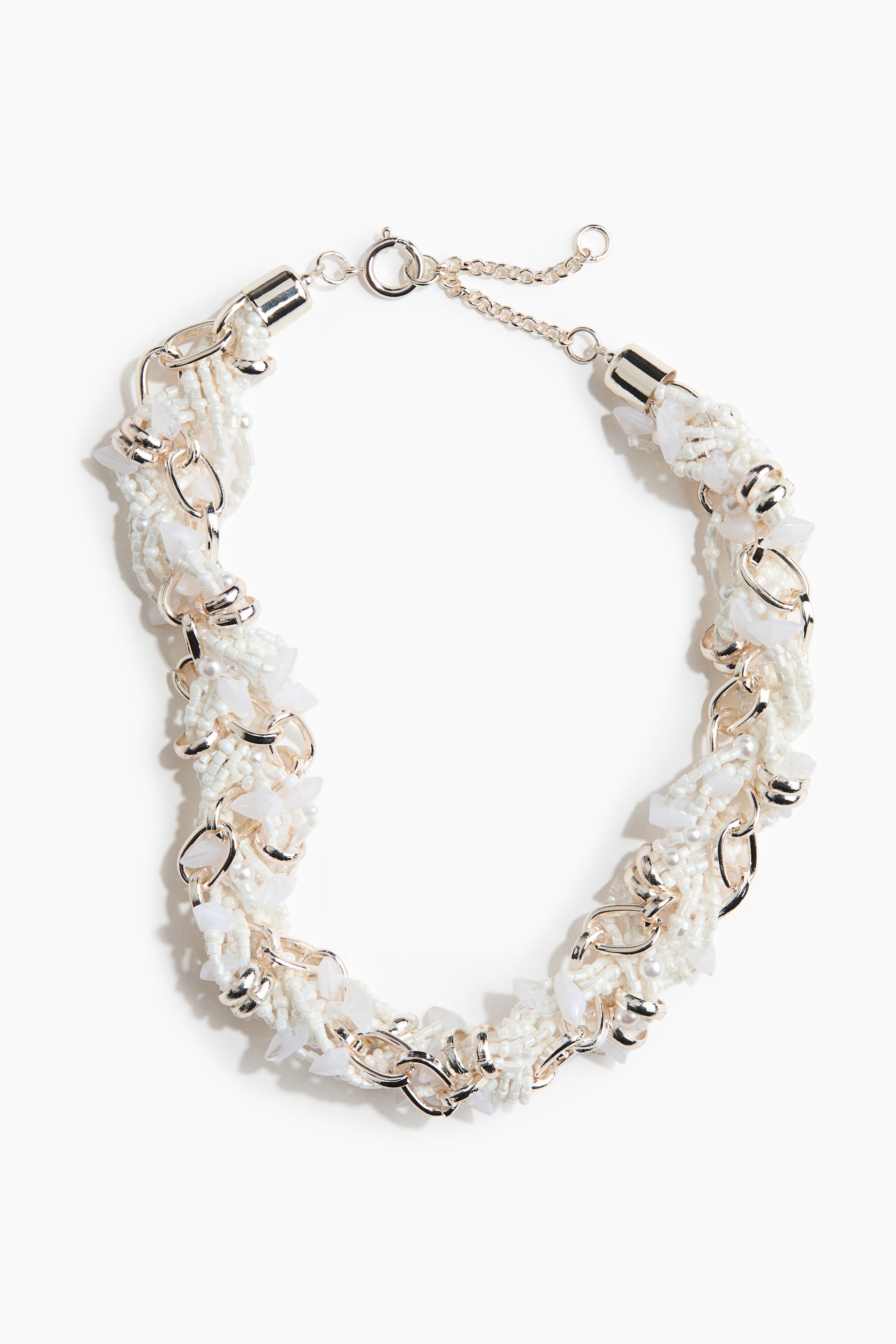 Ver imagem maior: Colar de contas robusto - Prateado/Branco - SENHORA | H&M PT 1