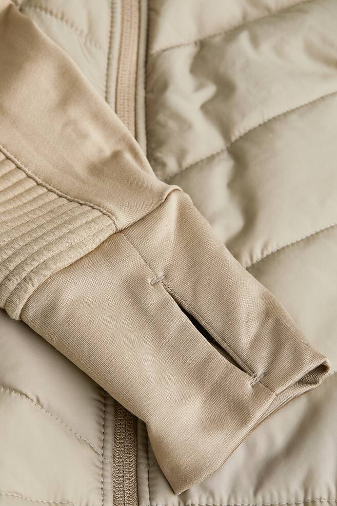 Padded hooded outdoor jacket - Beige/Black - 9