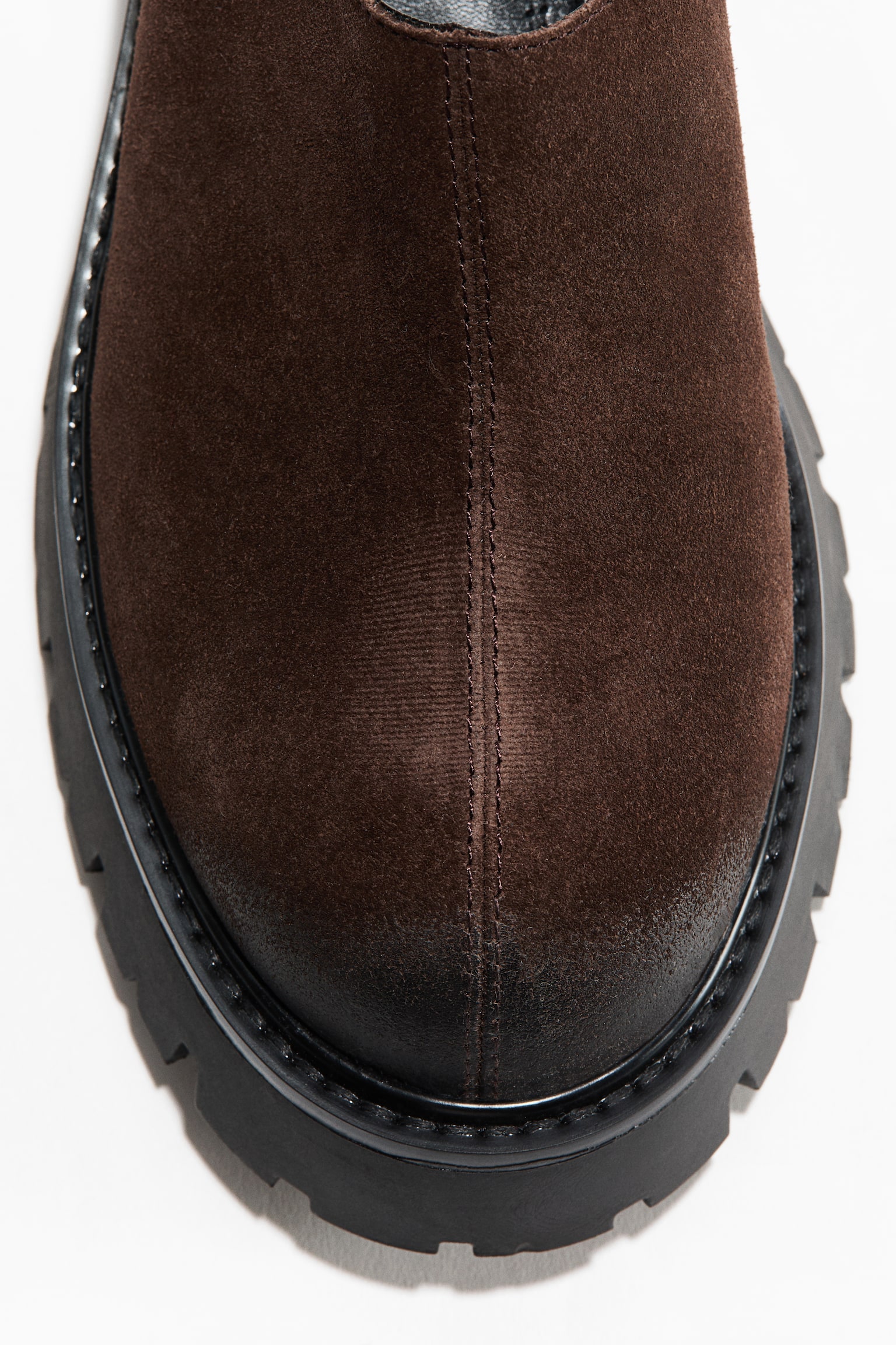 Женские сабо H&M Chunky Split Suede Mules, цвет: Тёмный коричневый — фото 4