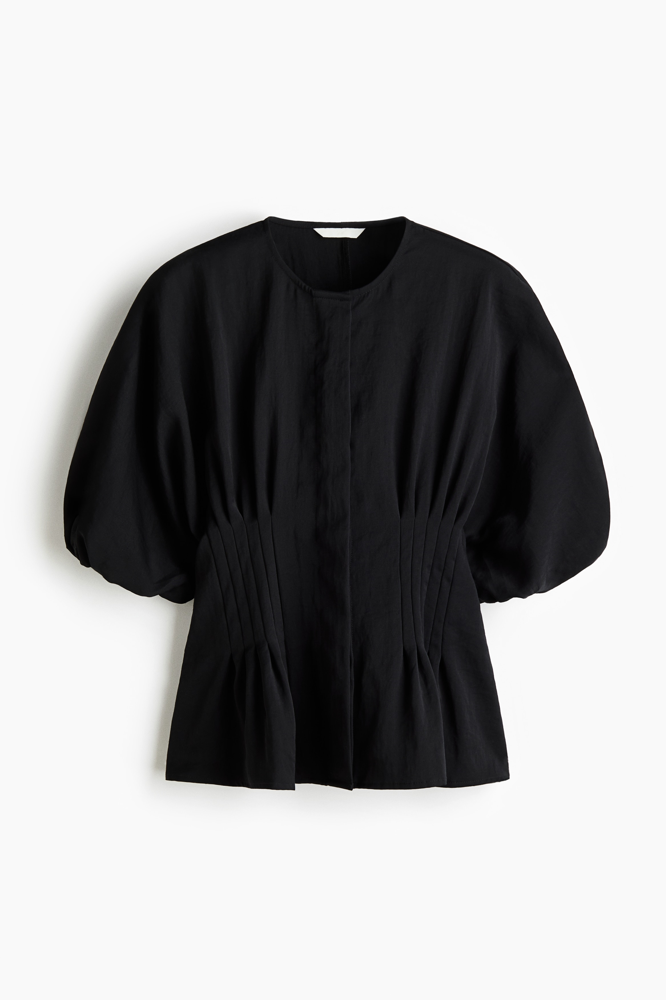 Waisted blouse - Black/Light beige