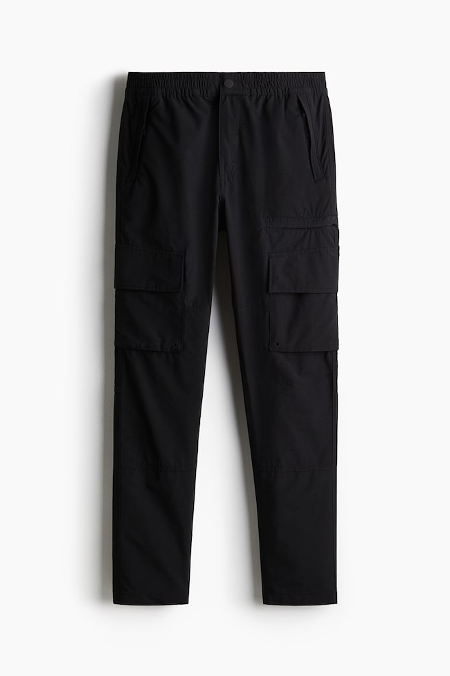 Regular Fit twill cargo trousers - Black/Dark beige - 1