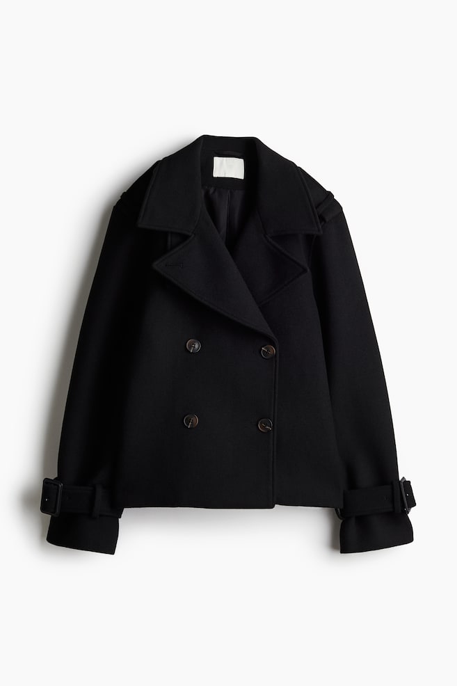 Short Trench Coat - Black - 1
