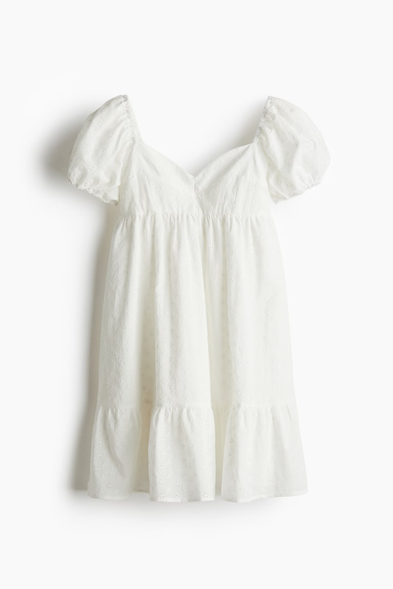 h&m ladies puff-sleeved dress product info and reviews Women's Black Puff-Sleeved Dress